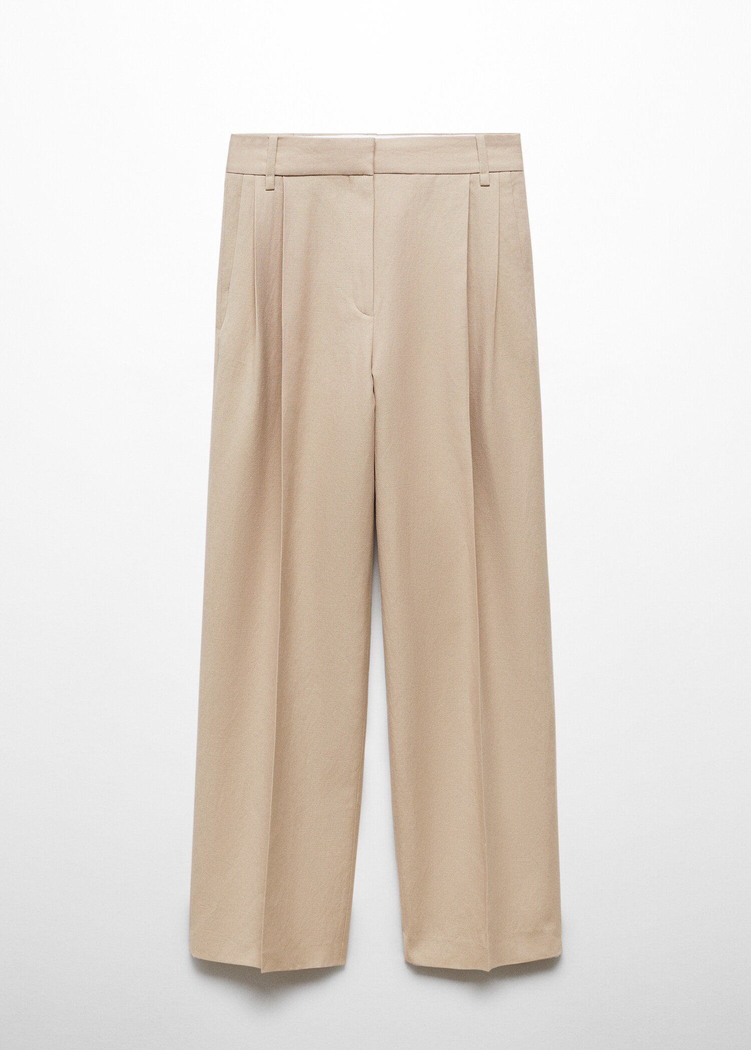 Straight-fit pleated trousers - Article without model
