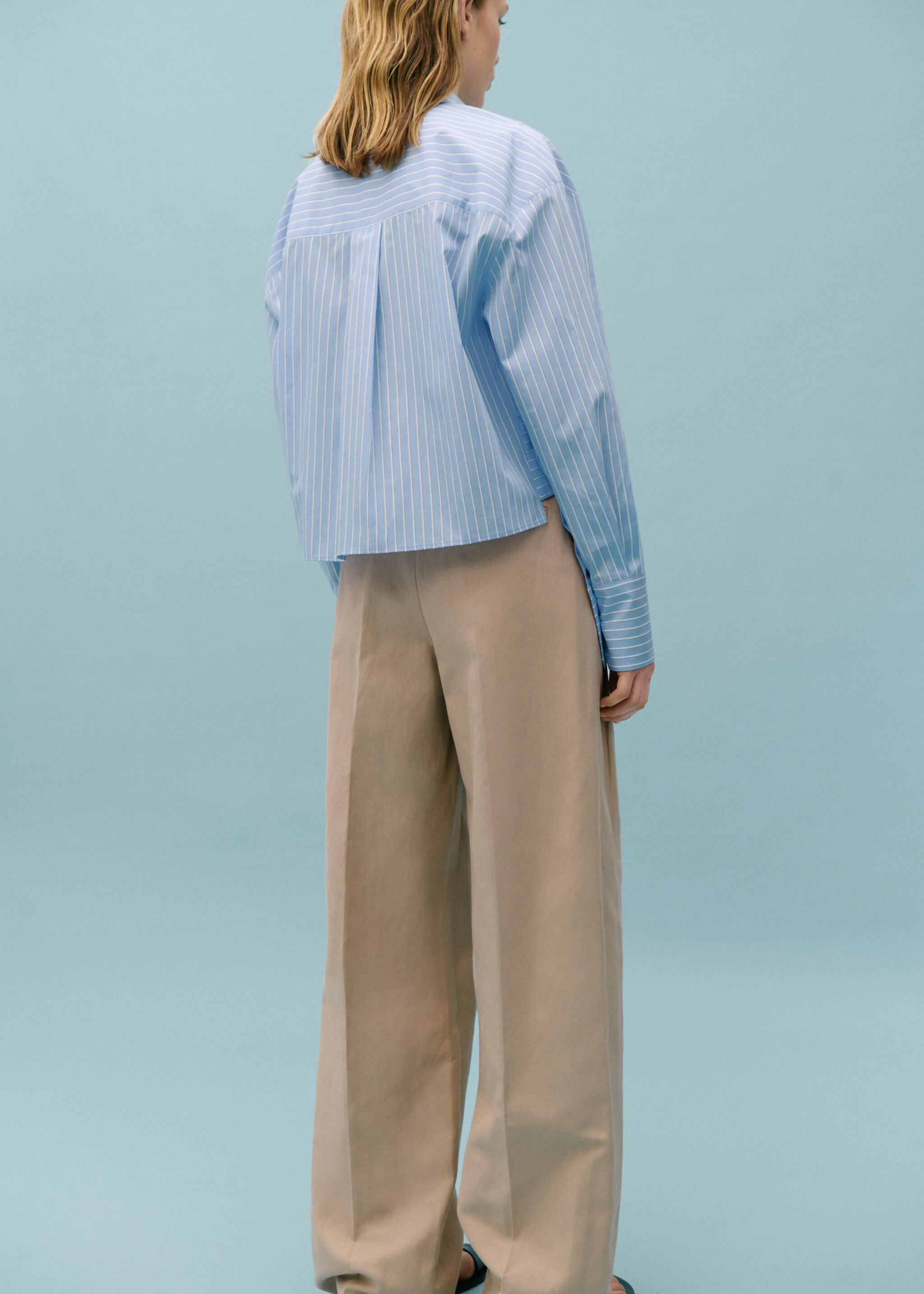 Straight-fit pleated trousers - Details of the article 1