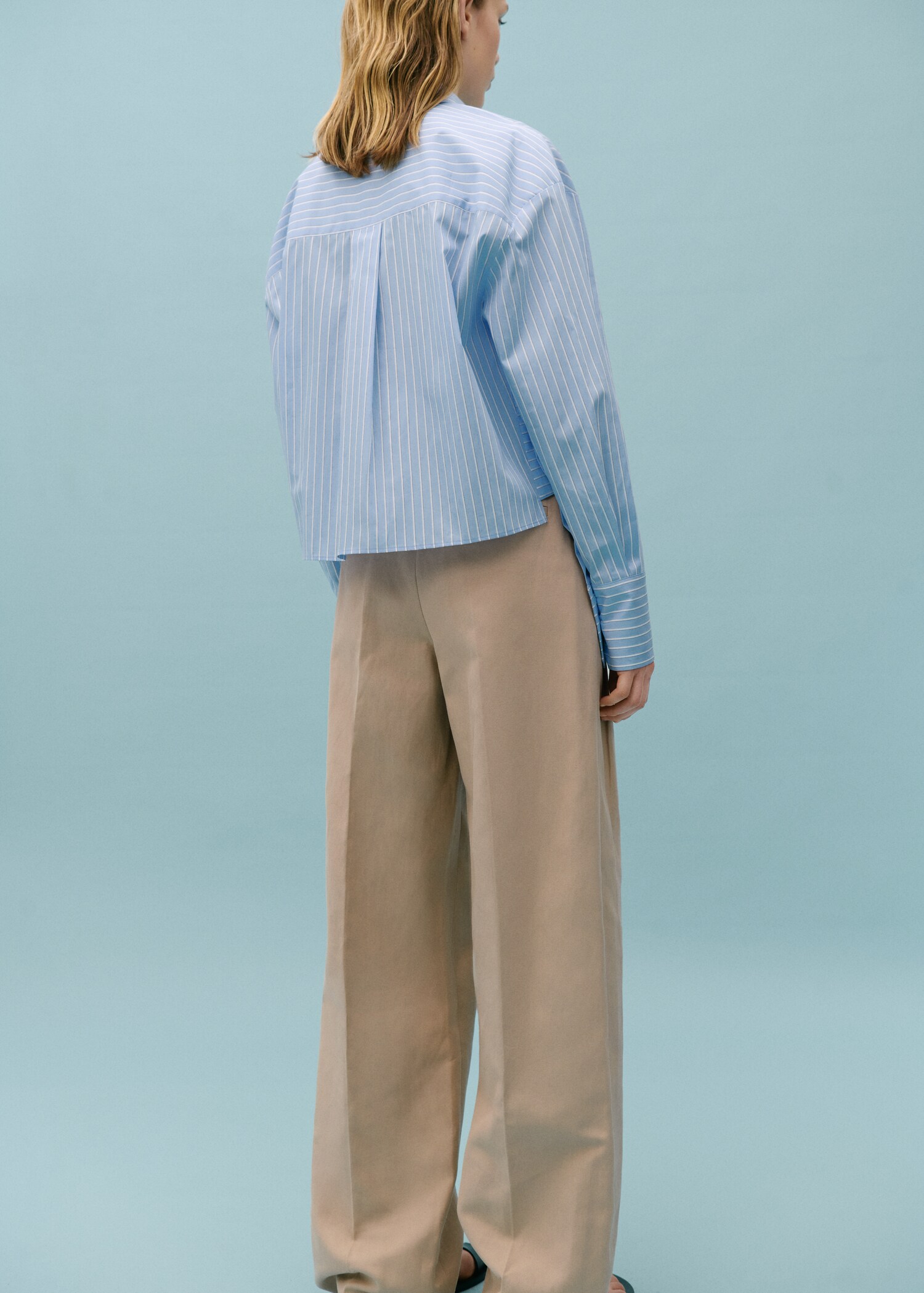 Straight-fit pleated trousers - Details of the article 1