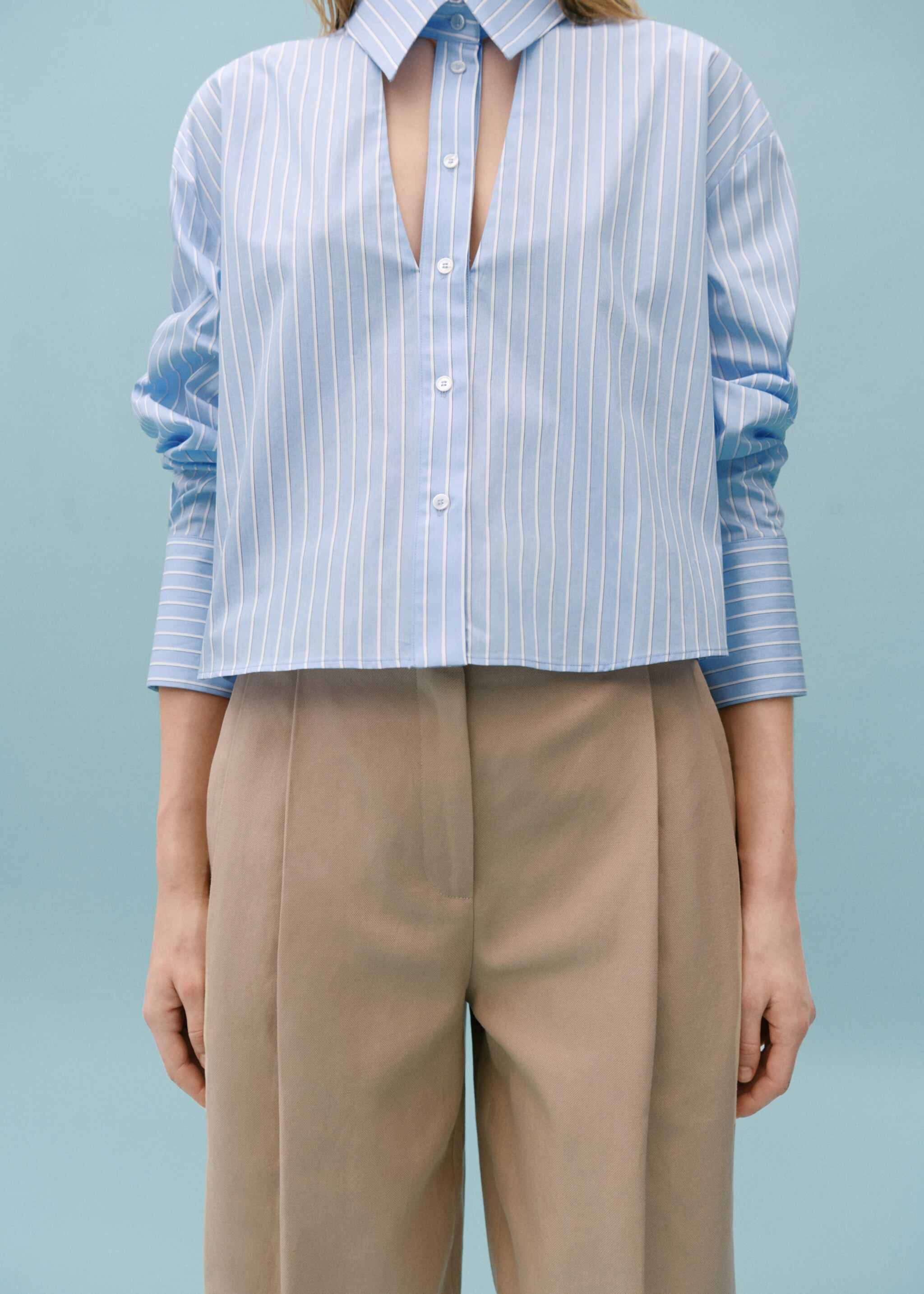 Straight-fit pleated trousers - Details of the article 6