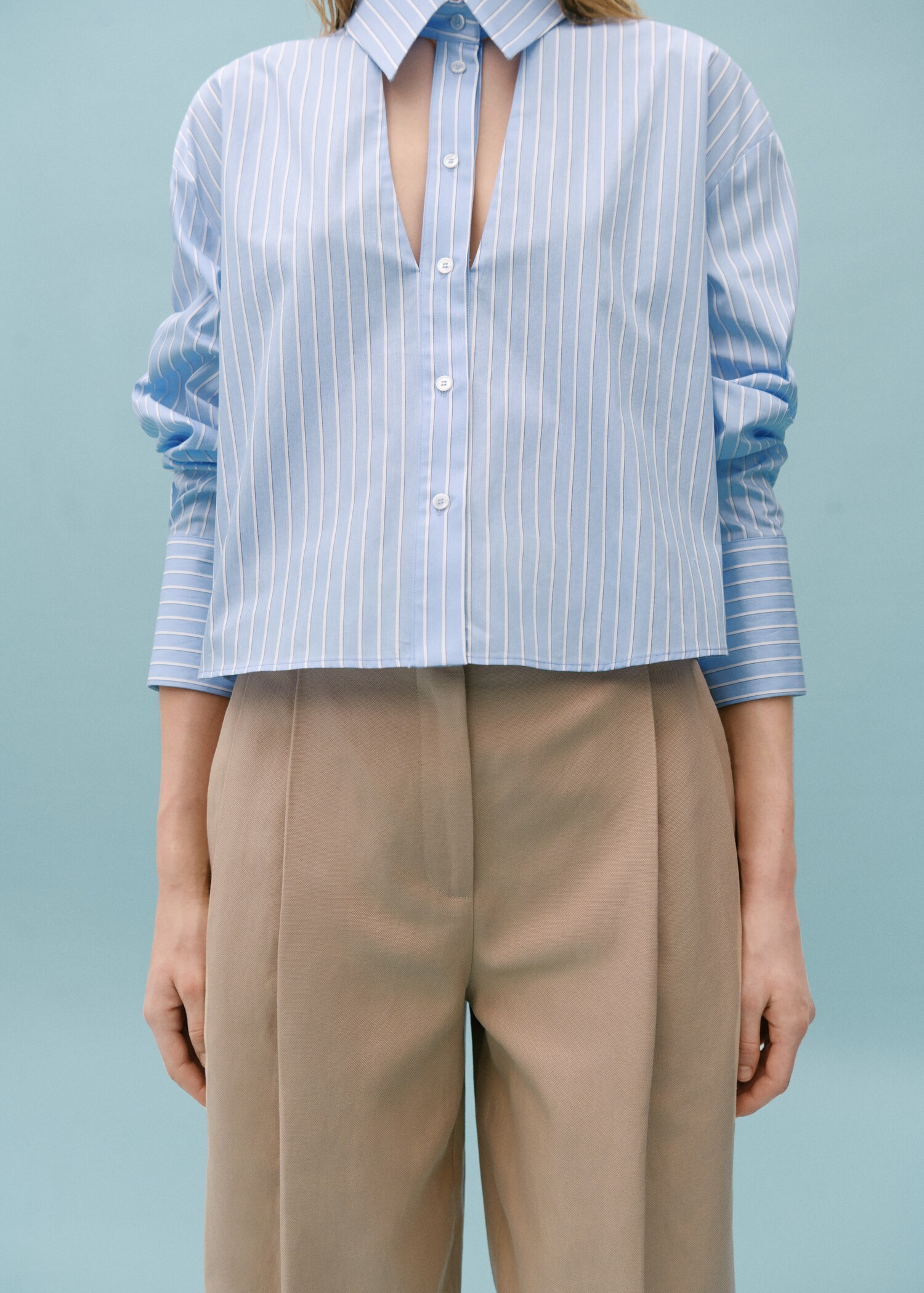 Straight-fit pleated trousers - Details of the article 6