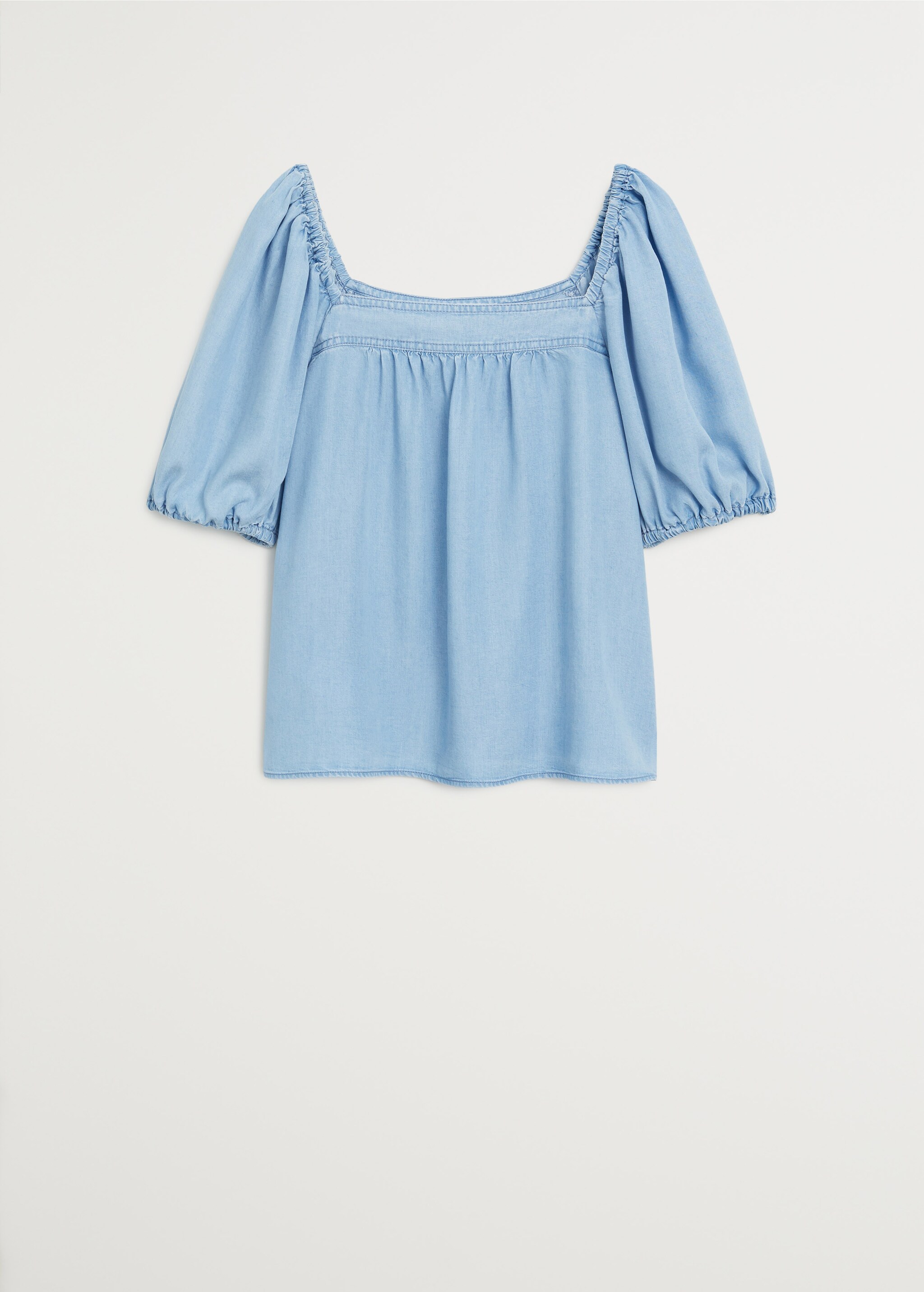 Blusa denim off-shoulder - Artículo sin modelo