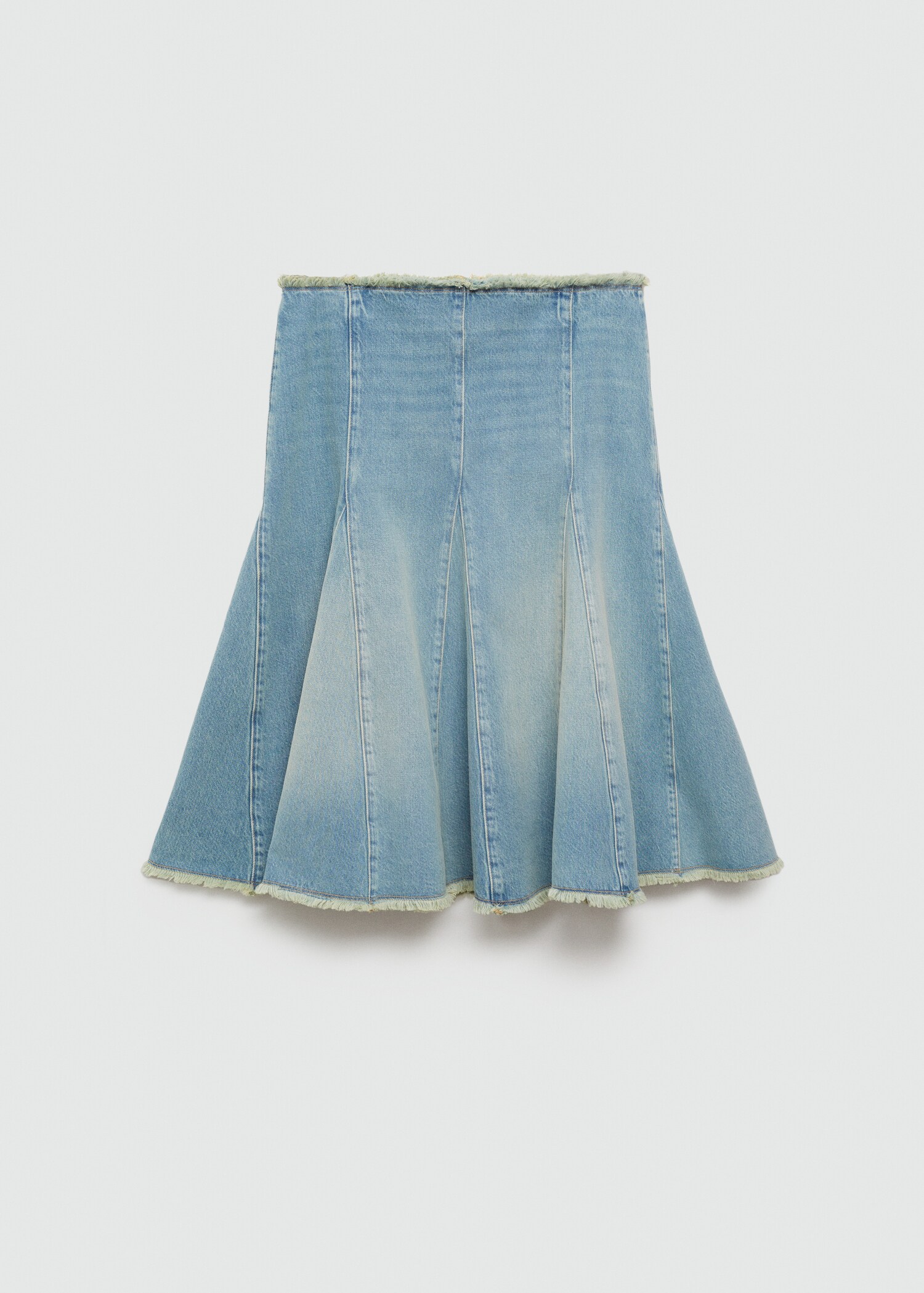 Denim skirt with frayed ends - Article without model
