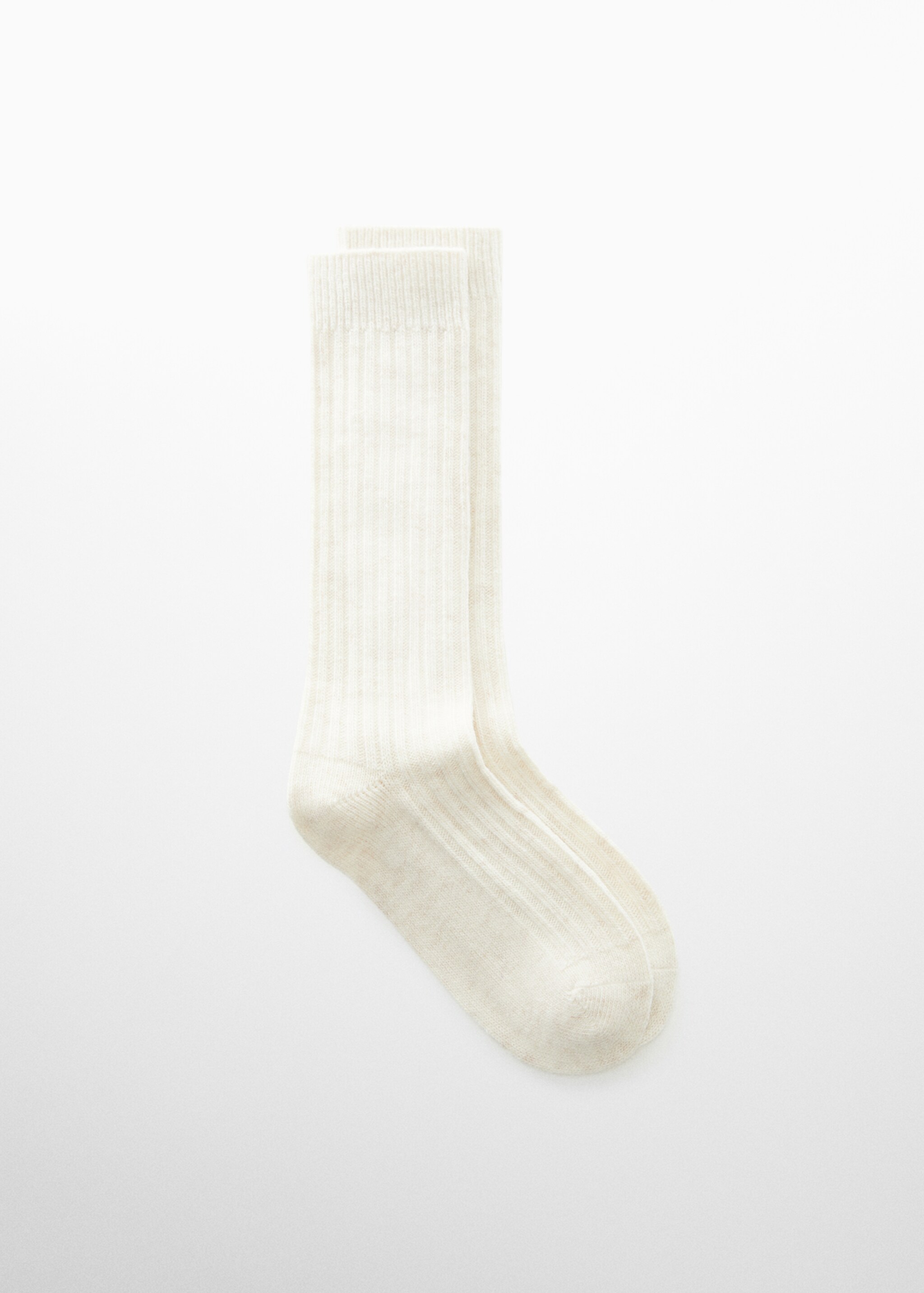 Ribbed socks - Article without model, Ecru. Ref: 67030350-00.