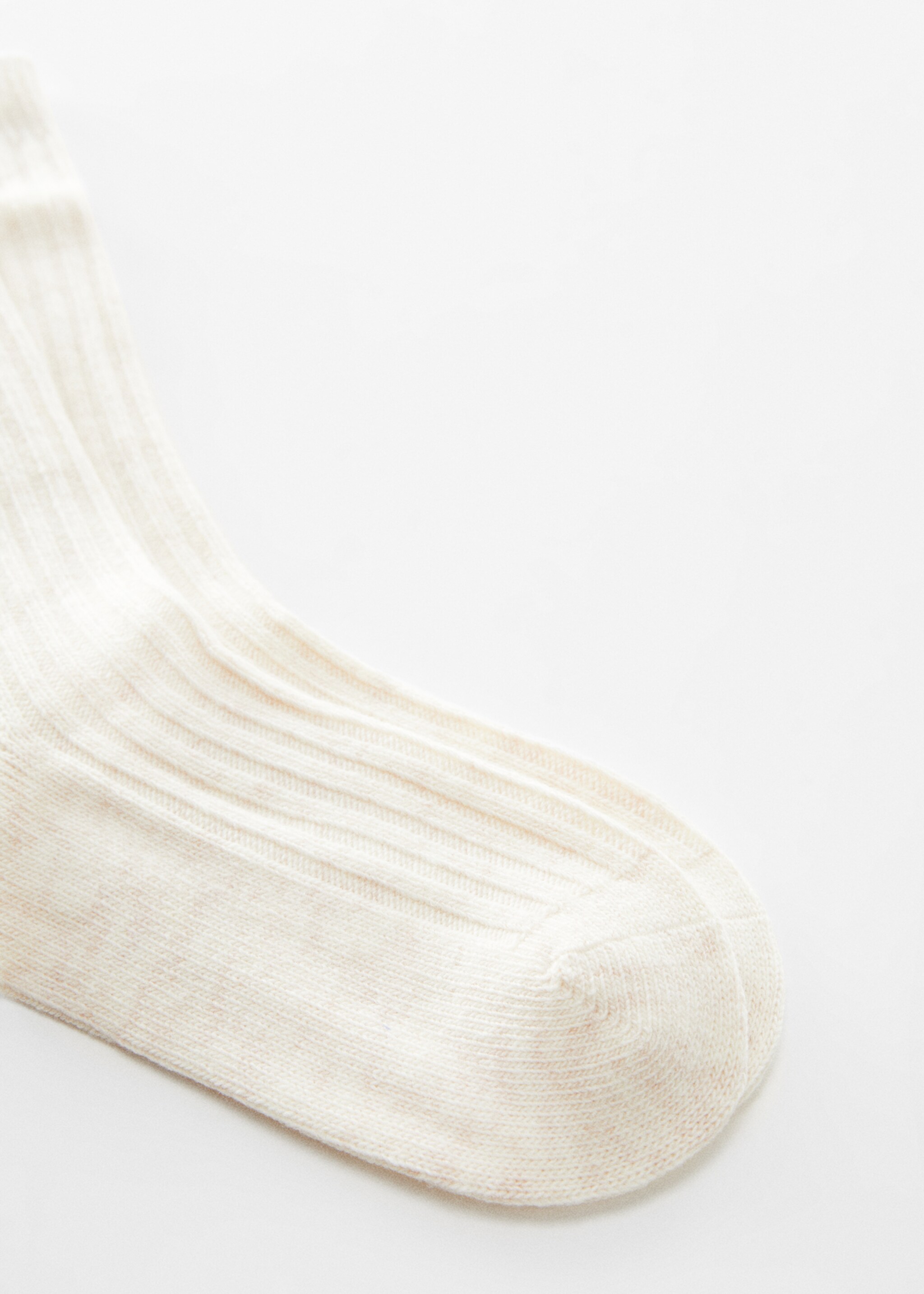 Ribbed socks - Details of the article 1, Ecru. Ref: 67030350-00.