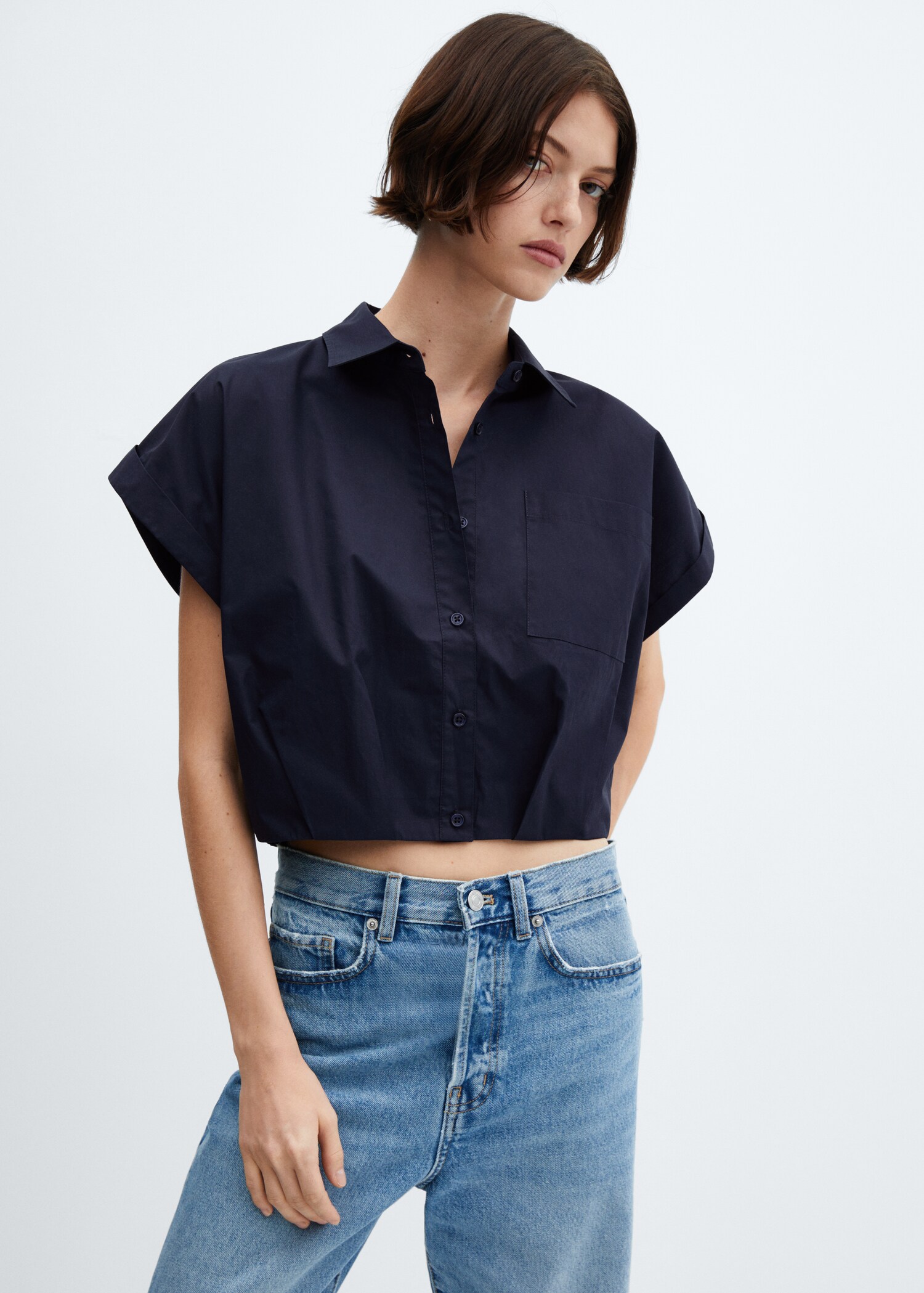 100% cotton crop shirt - Medium plane