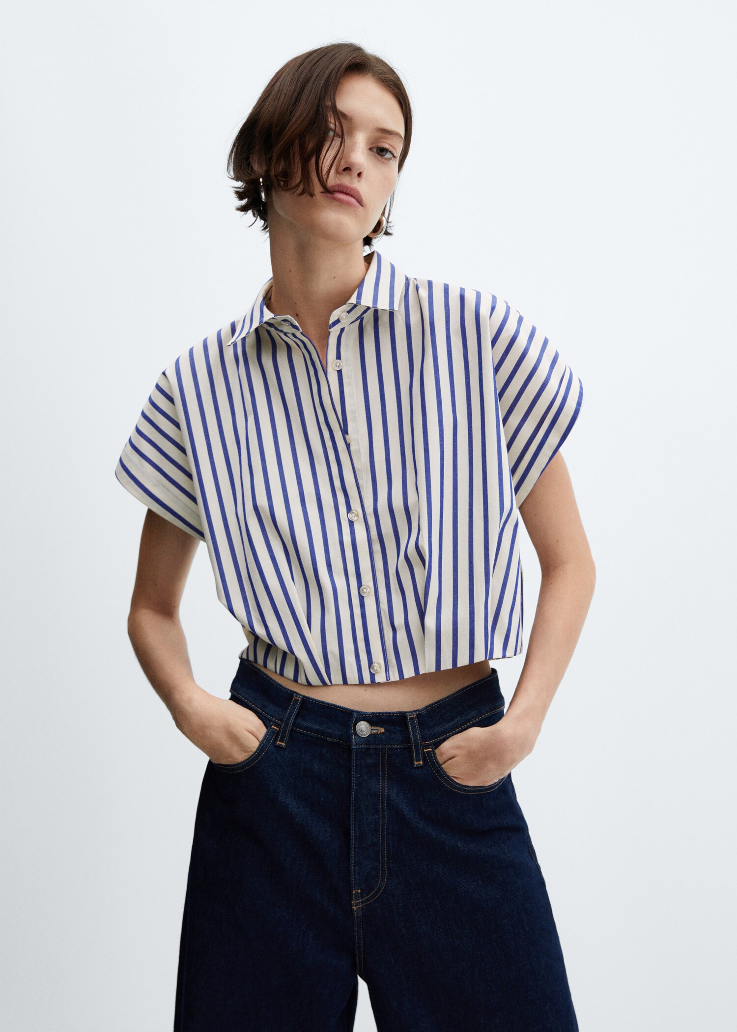 Camicia crop righe - Piano medio