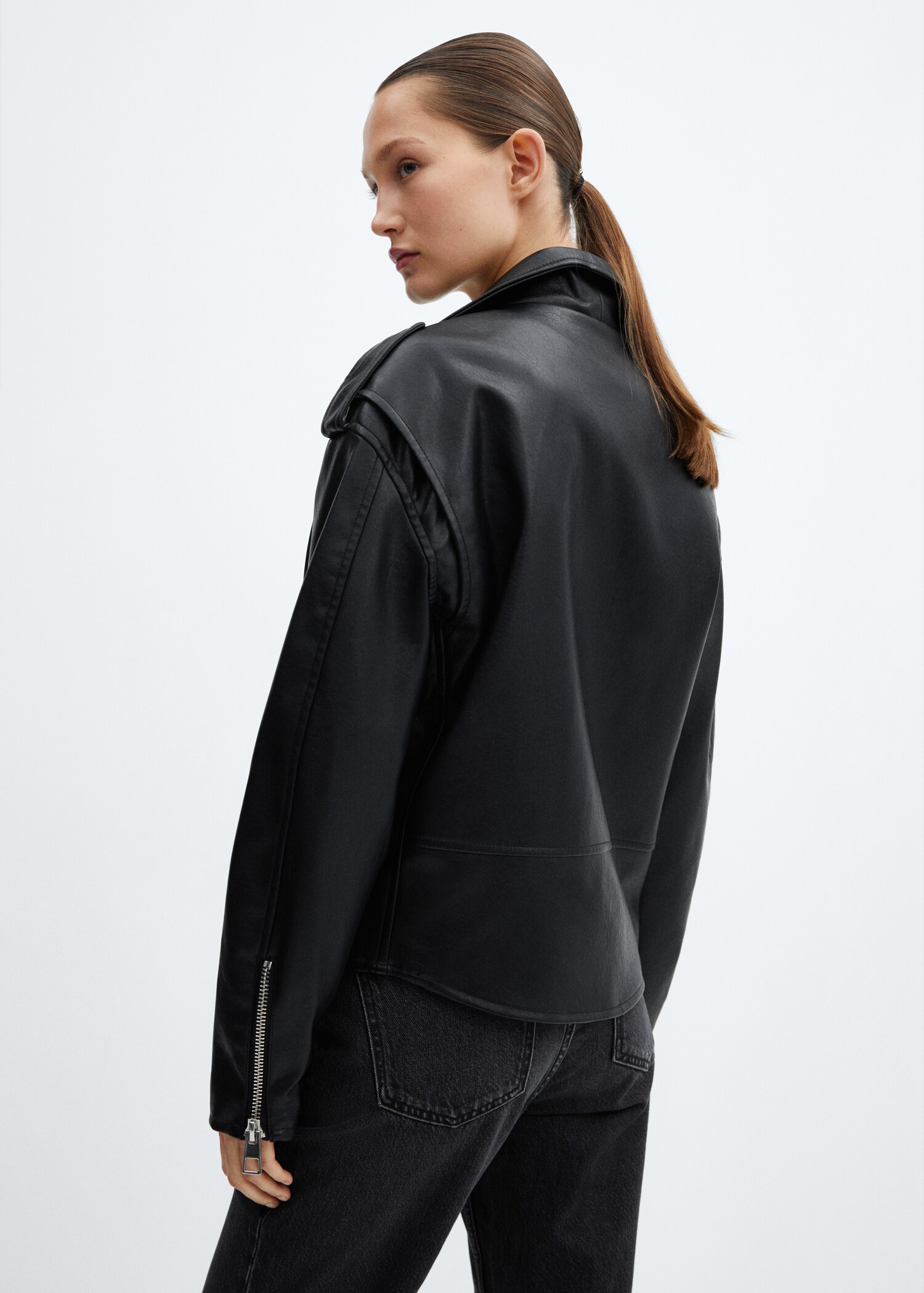 Chaqueta biker efecto piel - Reverso del artículo