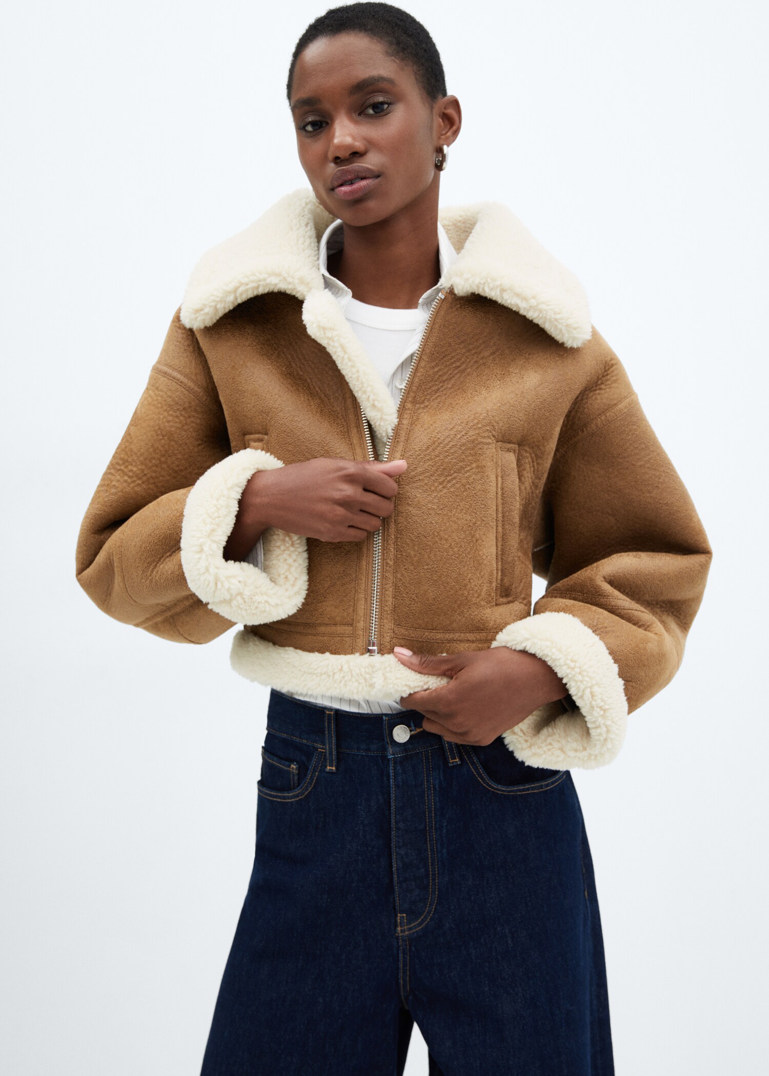 Blouson double face simili-cuir - Plan moyen