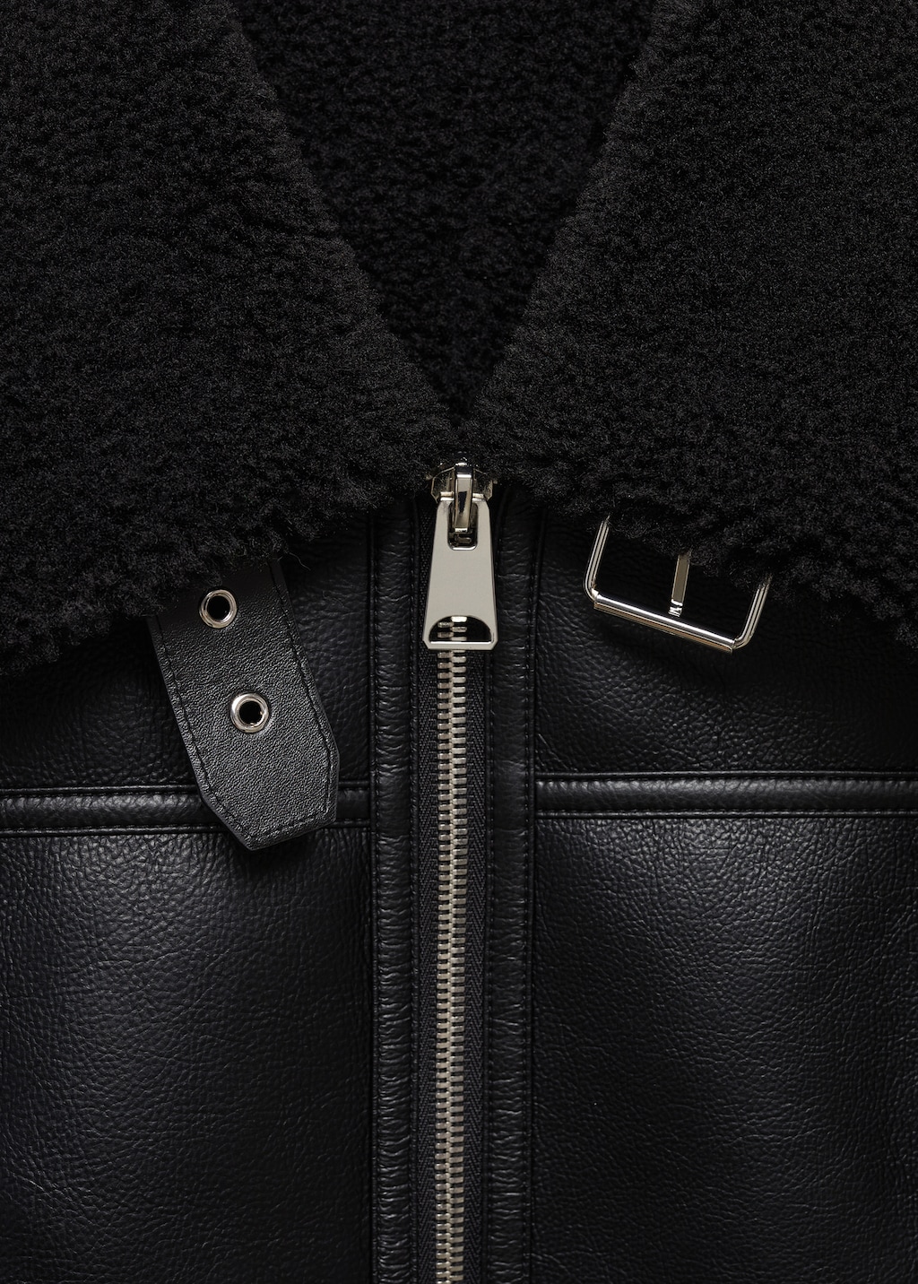 Biker jacket with shearling-effect lining - Women | MANGO