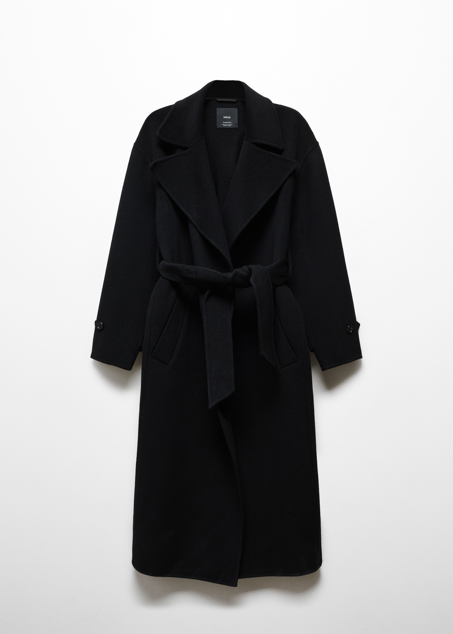 Zara Black Wool Coat Belt Zara Black Wool Blend Long Wrap Coat
