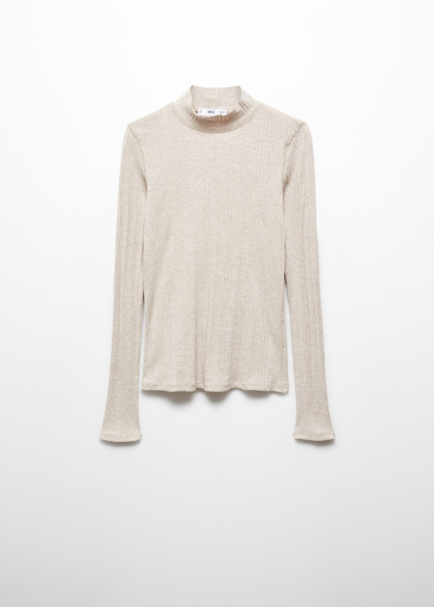 Ribbed t-shirt with perkins neck - Article without model