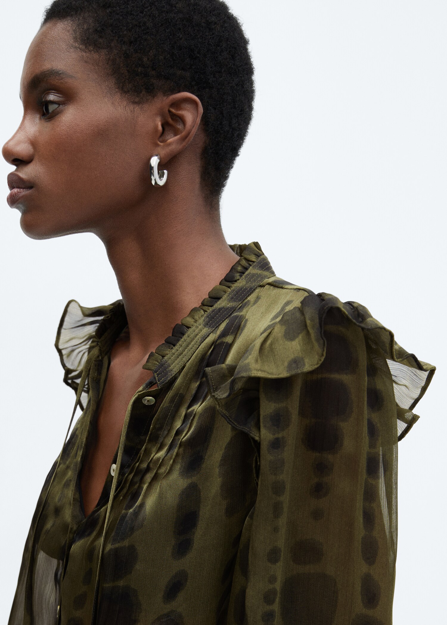 Satin print blouse - Details of the article 1