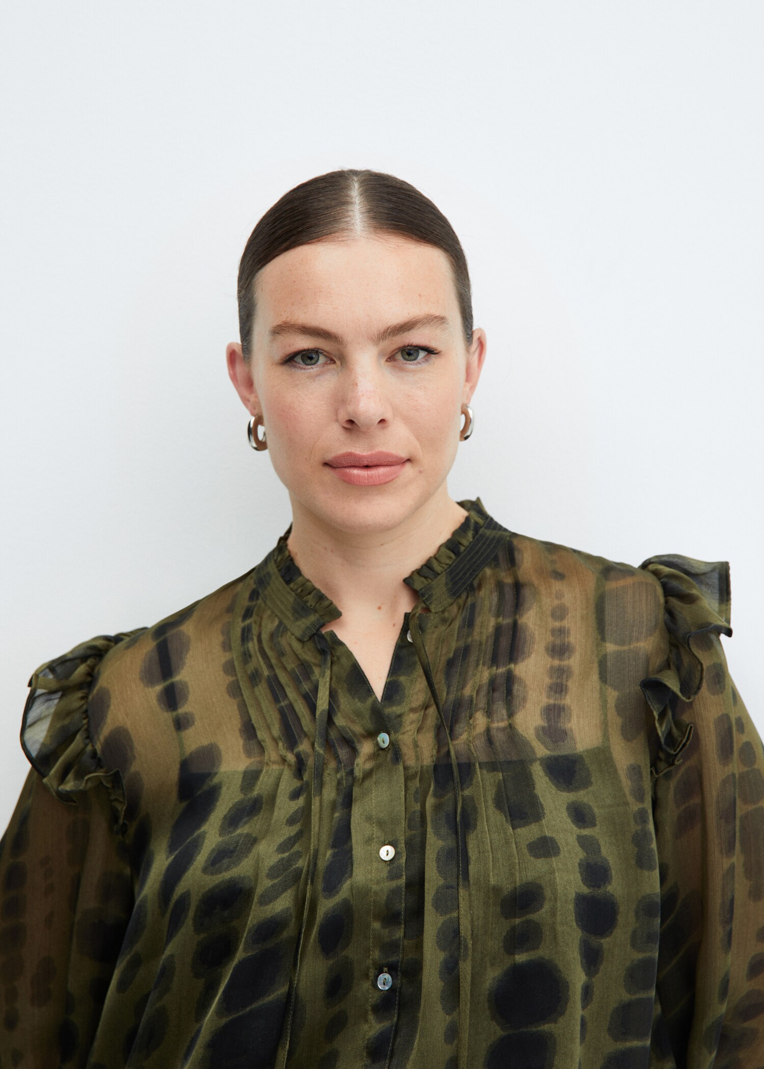 Satin print blouse - Details of the article 4