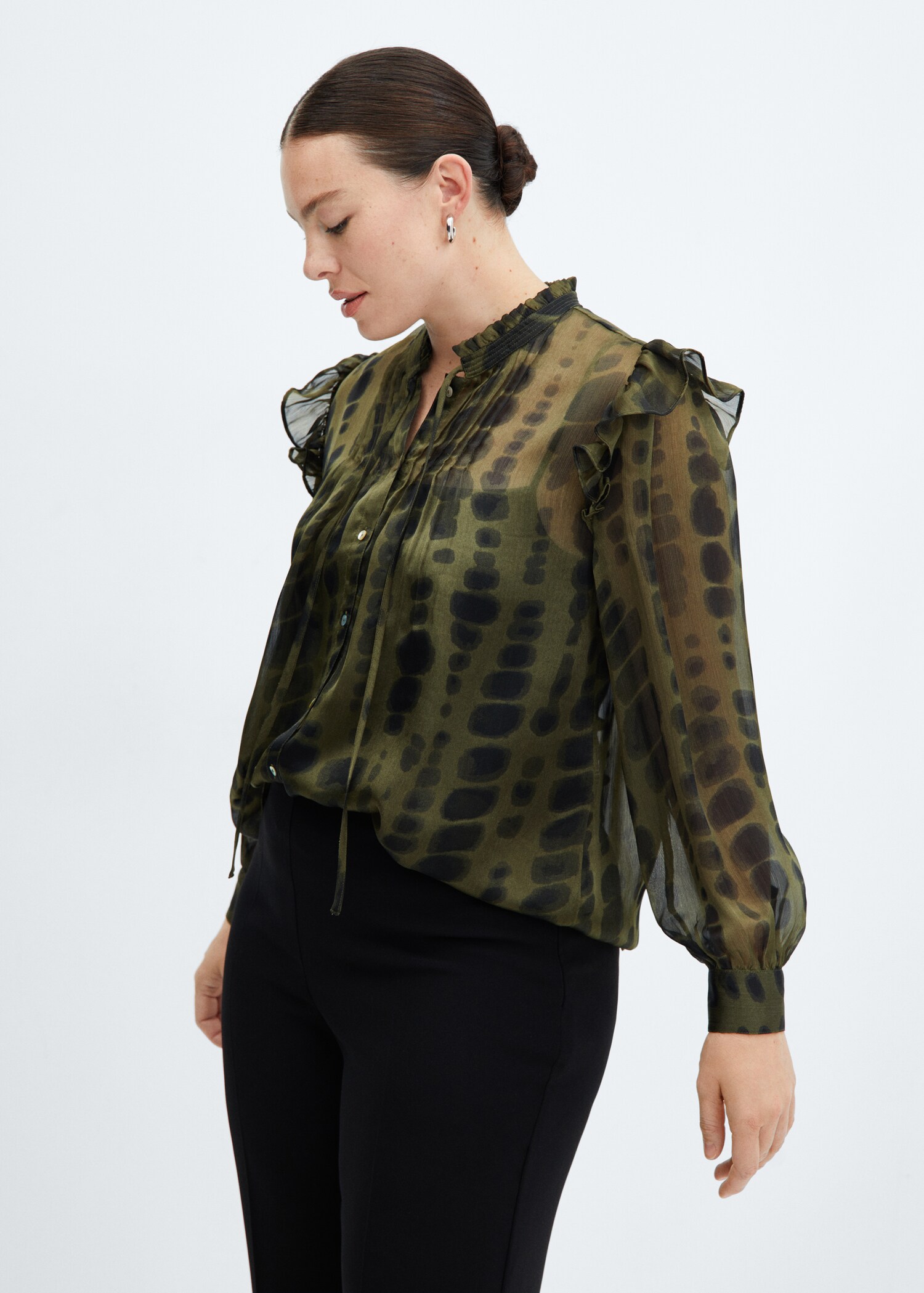 Satin print blouse - Details of the article 5