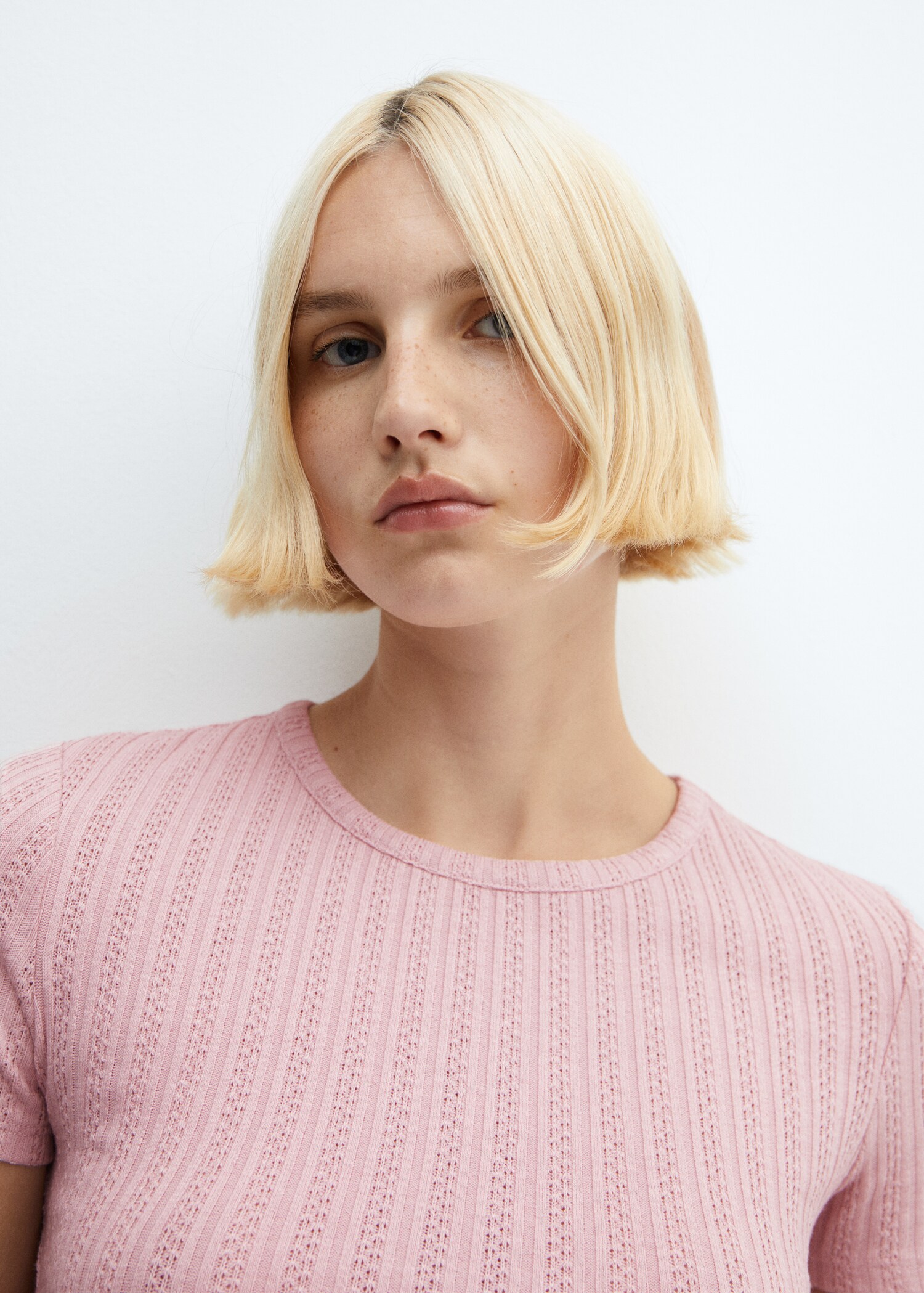 Ribbstickad t-shirt textur - Detaljer om artikeln 1