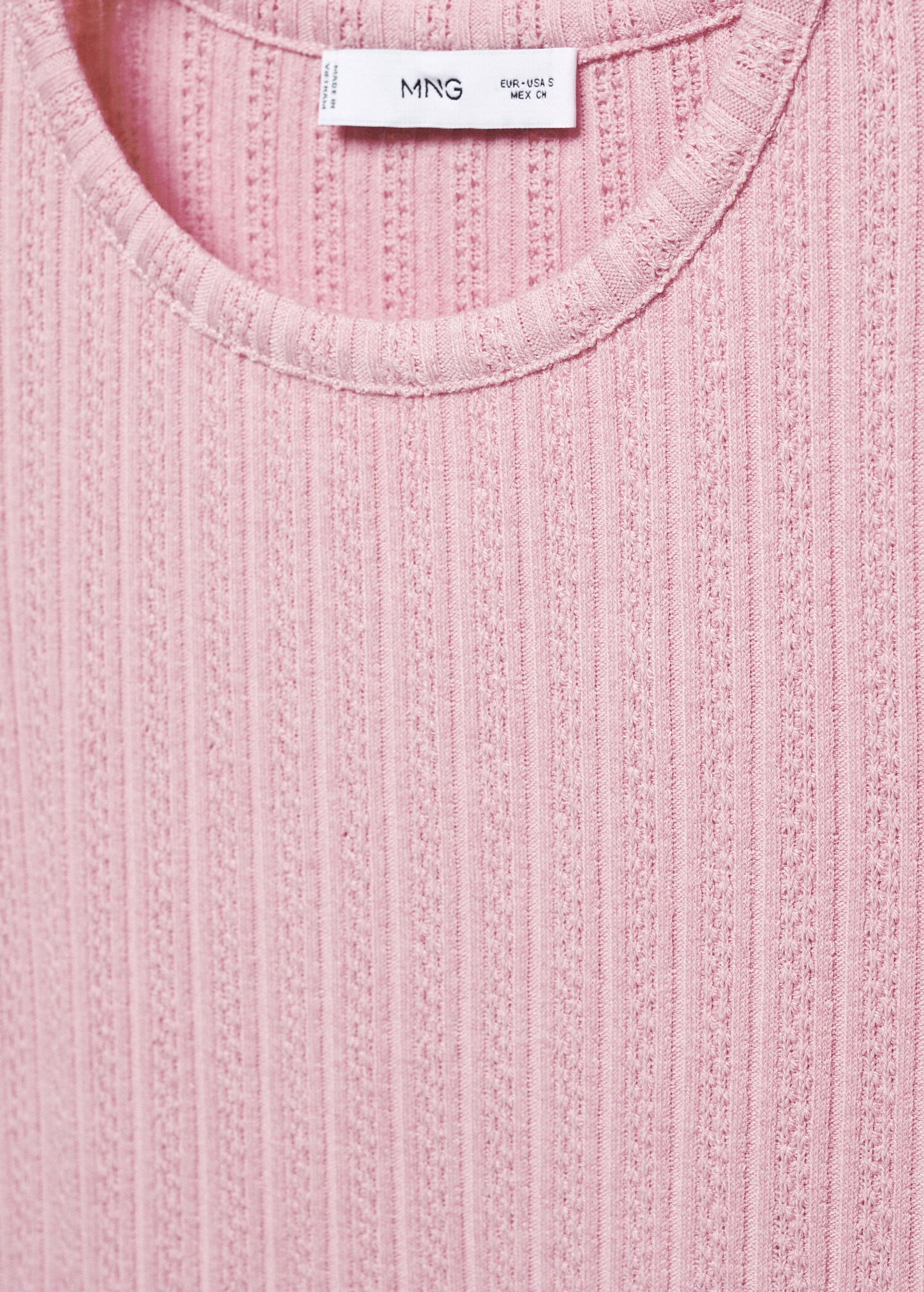 Ribbstickad t-shirt textur - Detaljer om artikeln 8