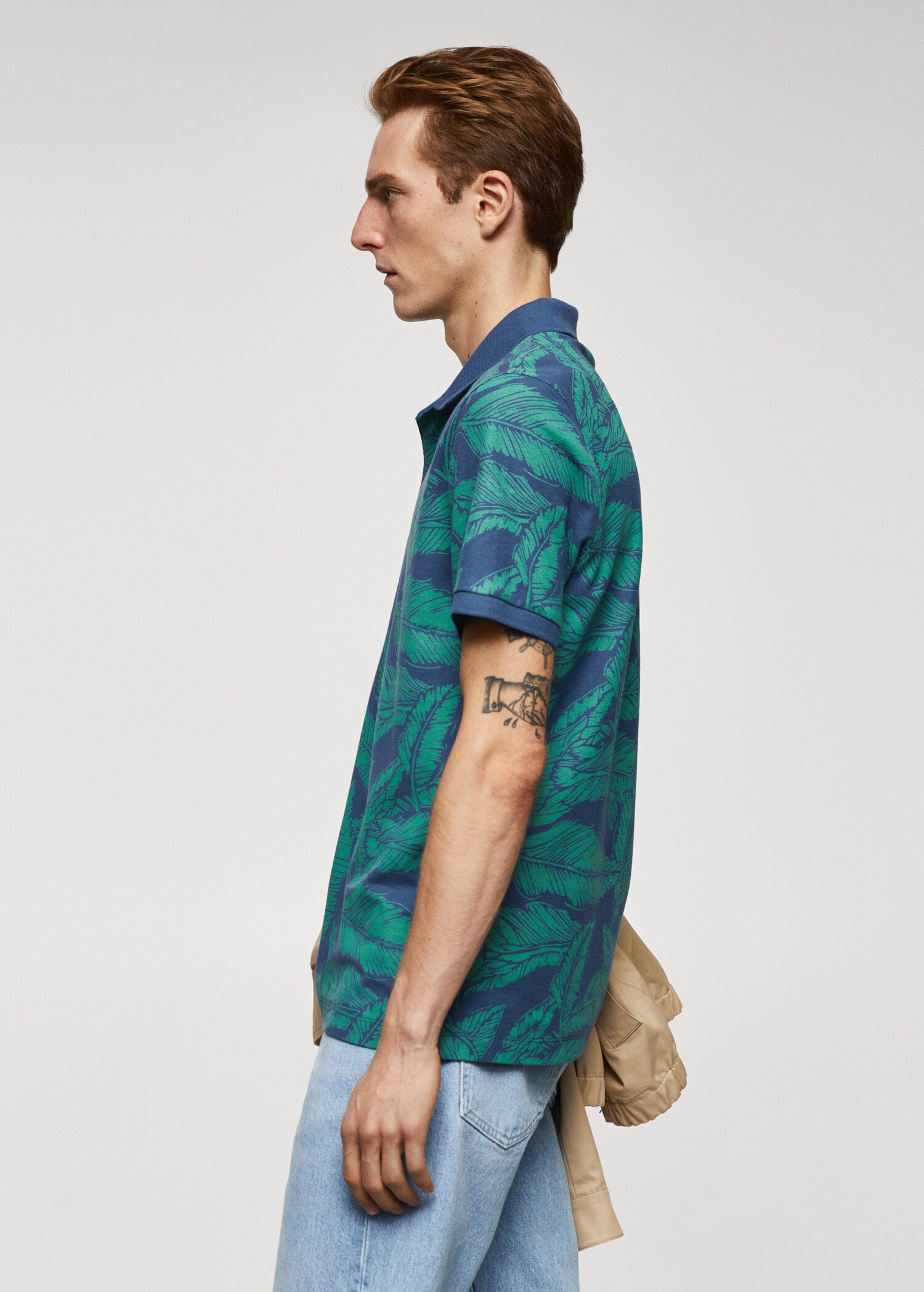 Tropical print cotton polo shirt - Details of the article 2