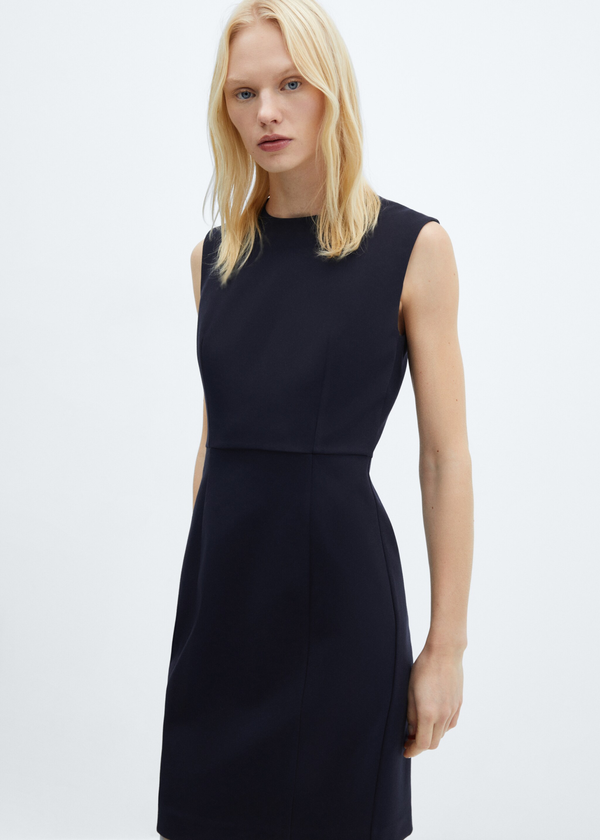 Roma-knit sleeveless dress - Medium plane, Dark Navy. Ref: 67030485-00.