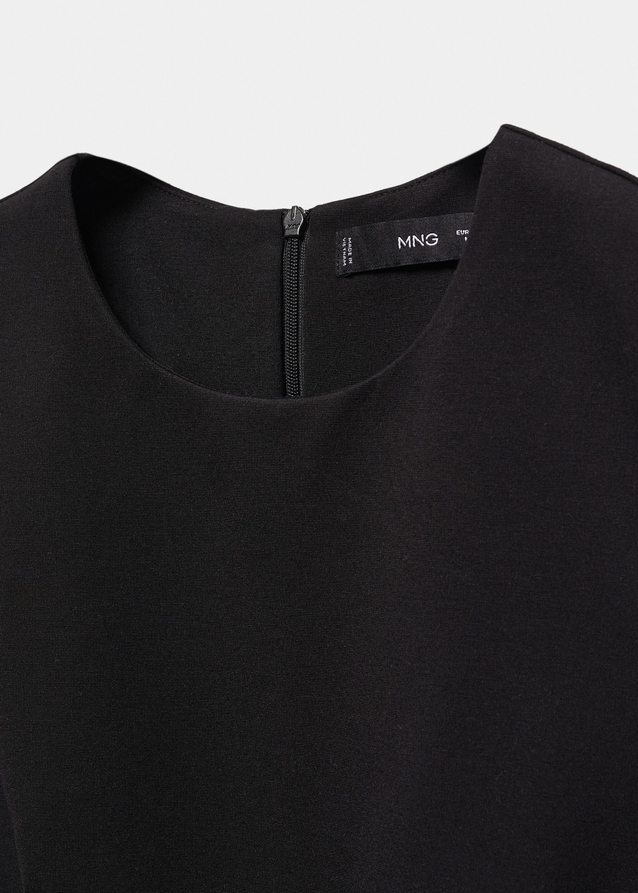 Ärmelloses Kleid aus Romanit-Jersey - Detail des Artikels 8, Schwarz. Ref: 67030485-00.