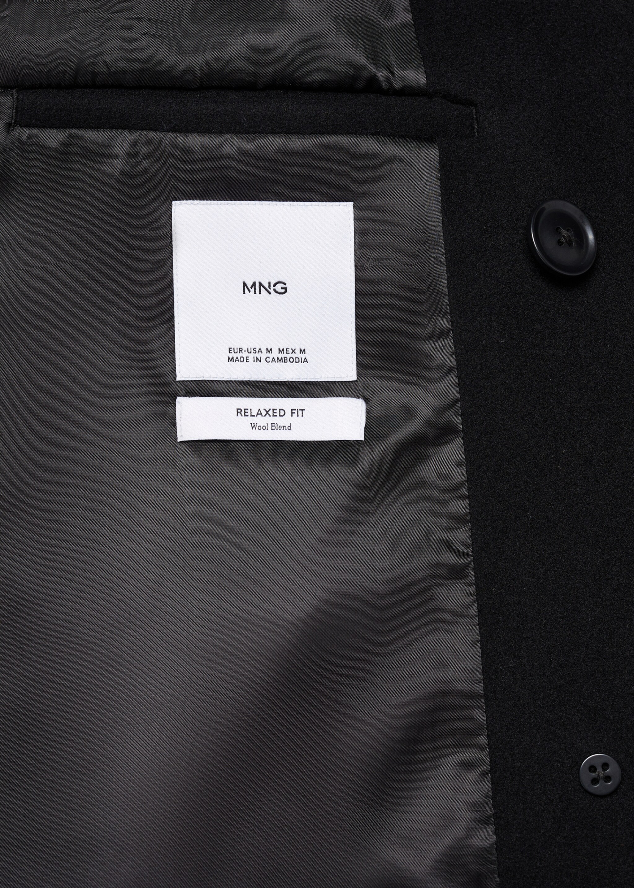Handmade wool coat with belt - Details of the article 8, Black. Ref: 67030618-00.