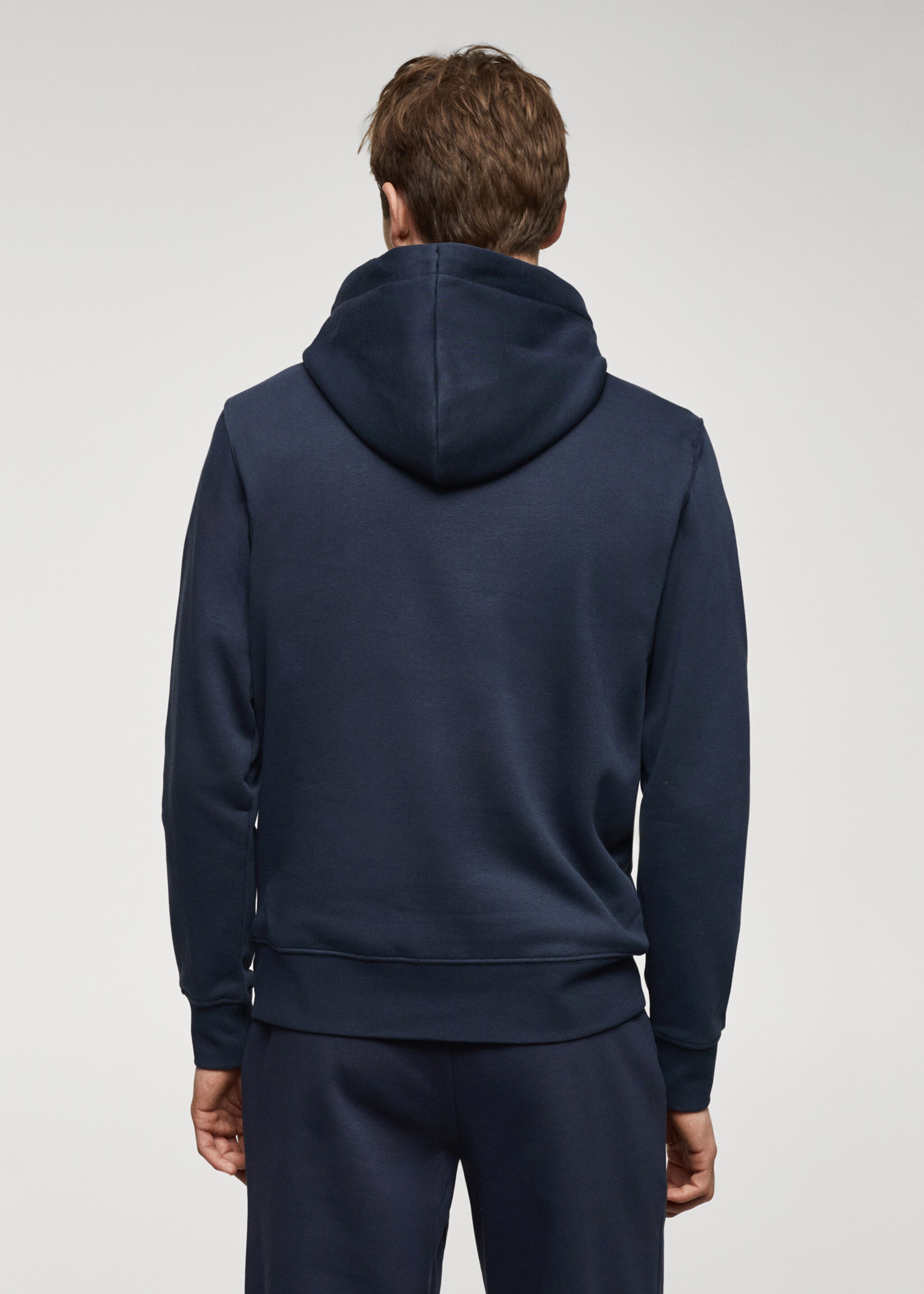Sweatshirt i bomull huva känguruficka - Artikelns baksida