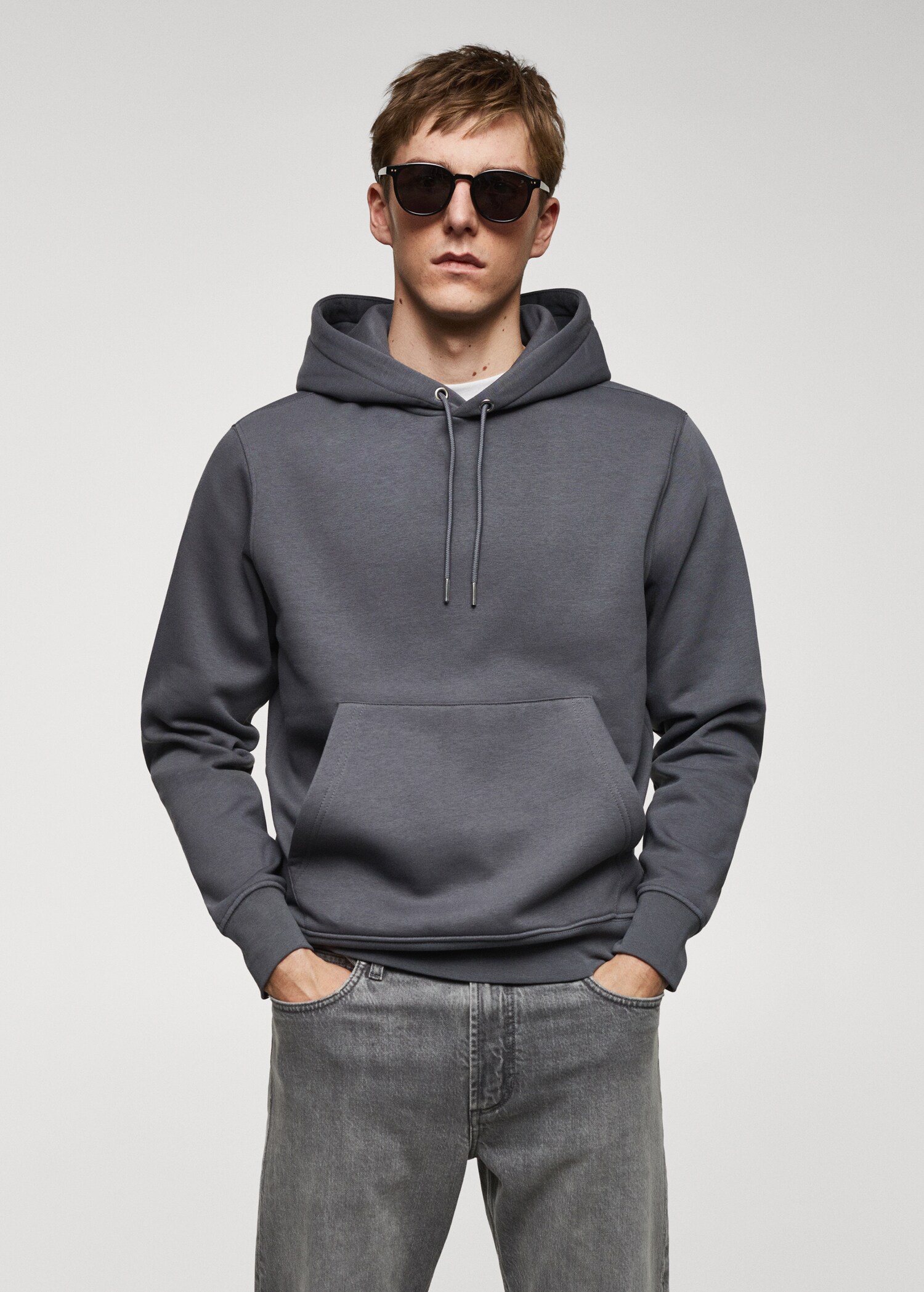 Känguru-Sweatshirt aus Baumwoll mit Kapuze - Mittlere Ansicht