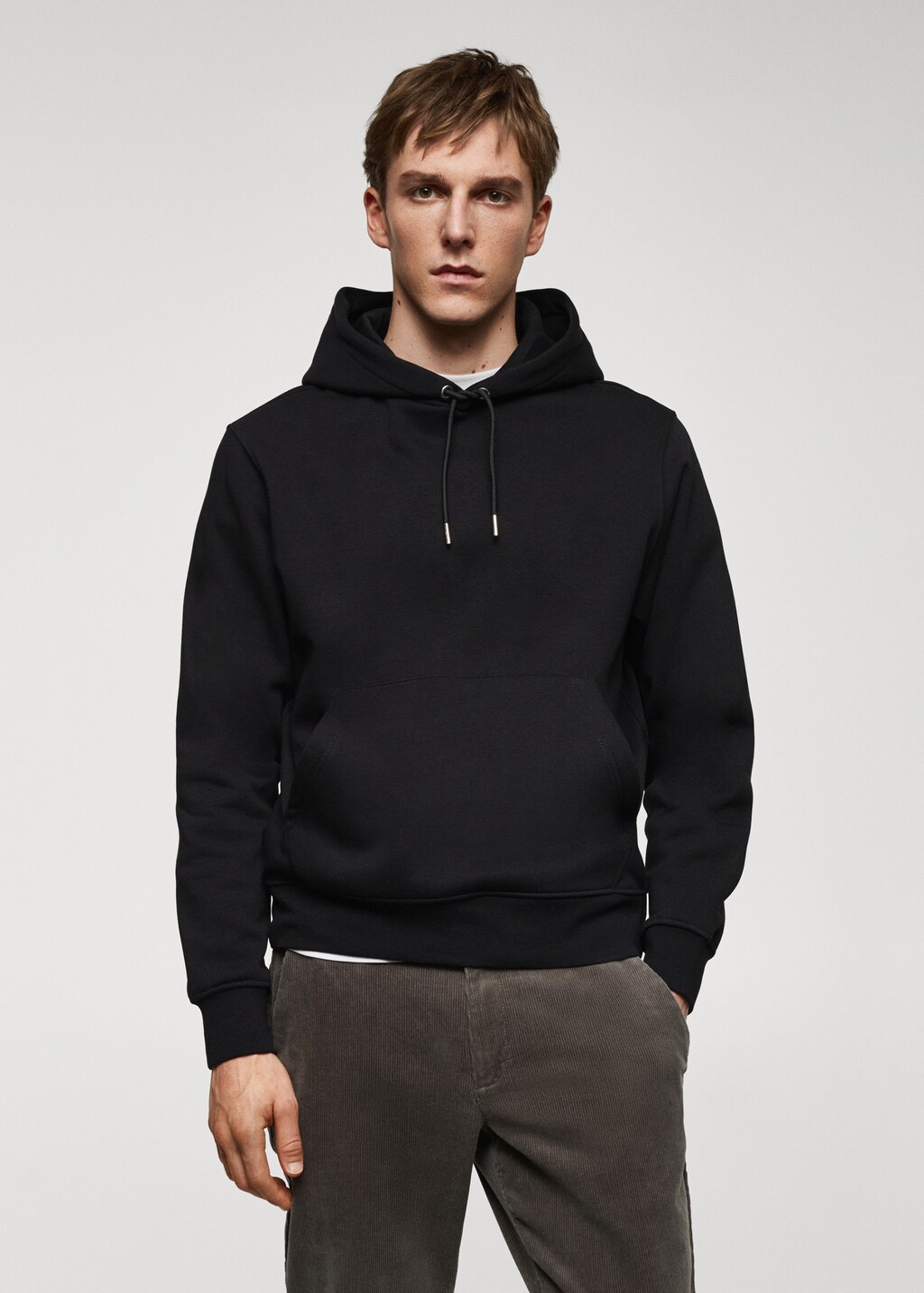 Kangaroo hooded cotton sweatshirt Men MANGO OUTLET Czech Republic