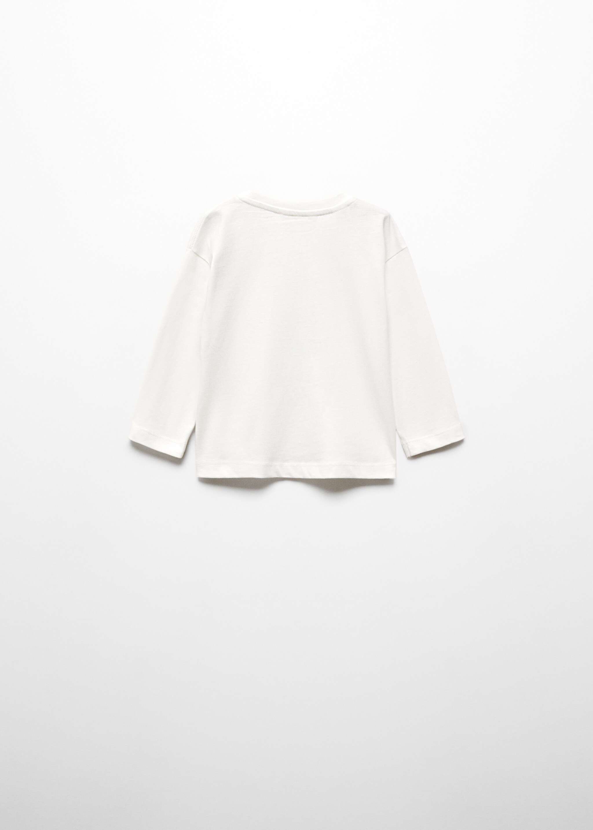 T-shirt en coton à dessin - Verso de l’article, Blanc cassé. Ref: 67030652-00.