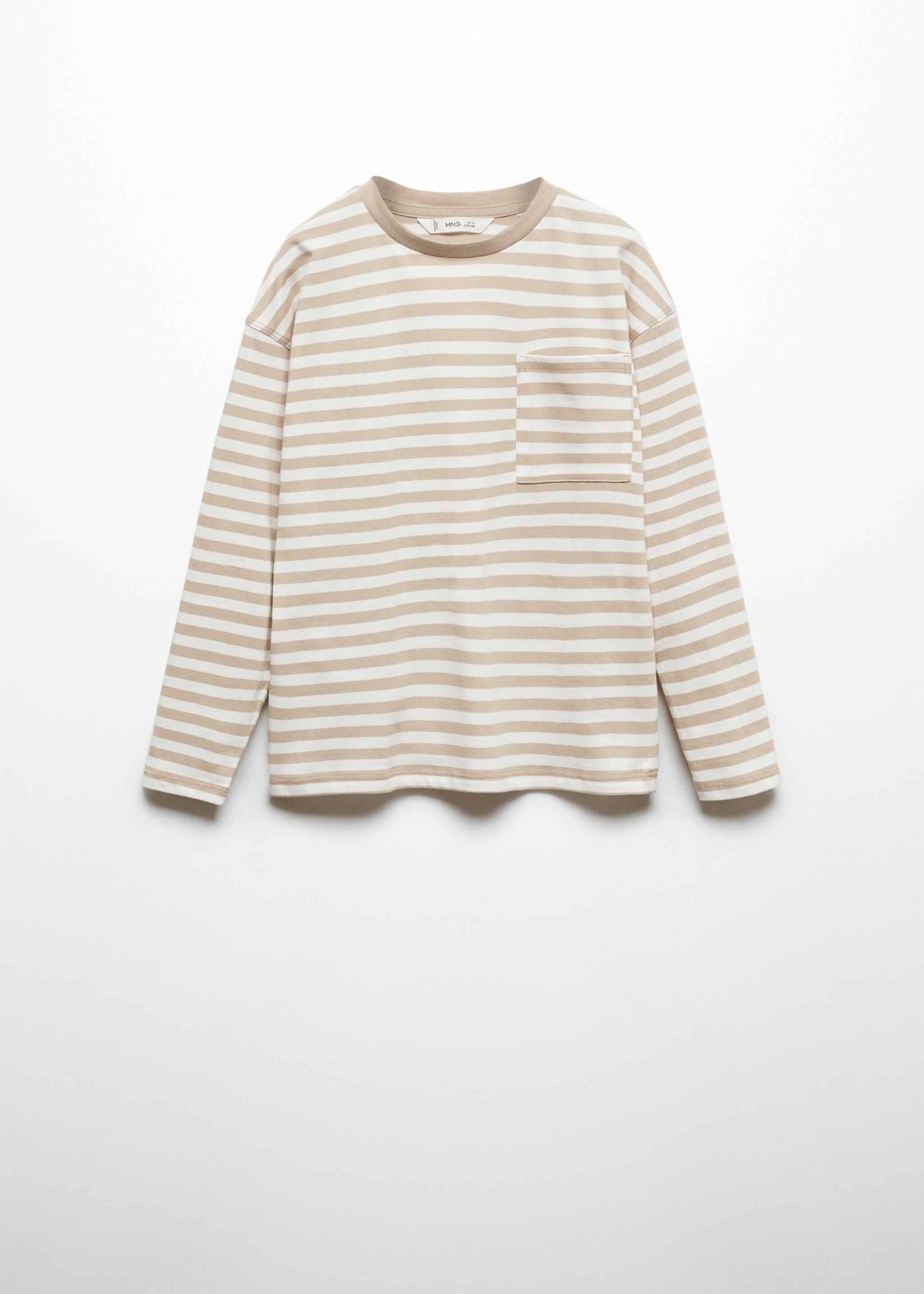 Striped long sleeves t-shirt - Article without model, Light/Pastel Grey. Ref: 67030653-00.