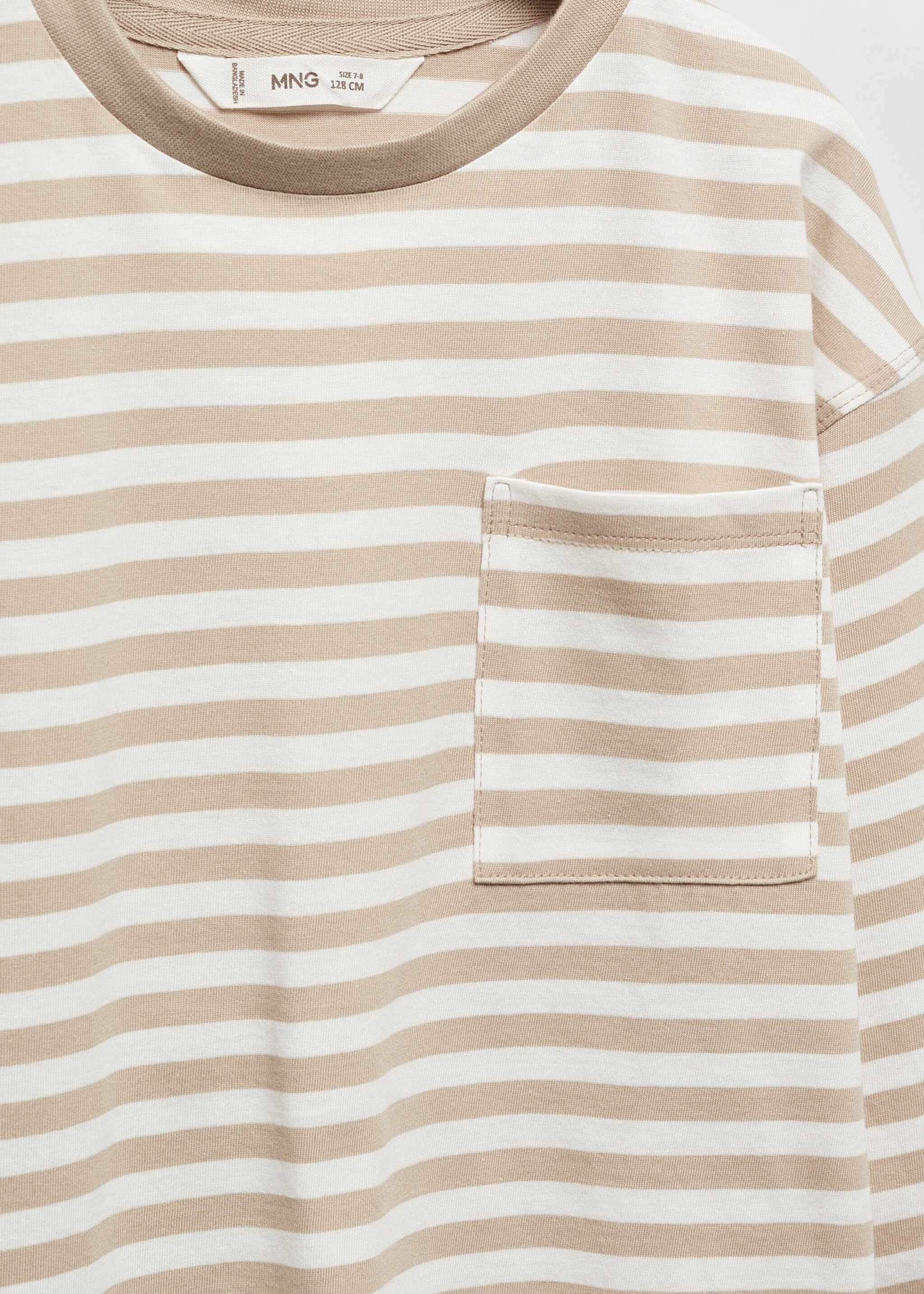 Striped long sleeves t-shirt - Details of the article 8, Light/Pastel Grey. Ref: 67030653-00.