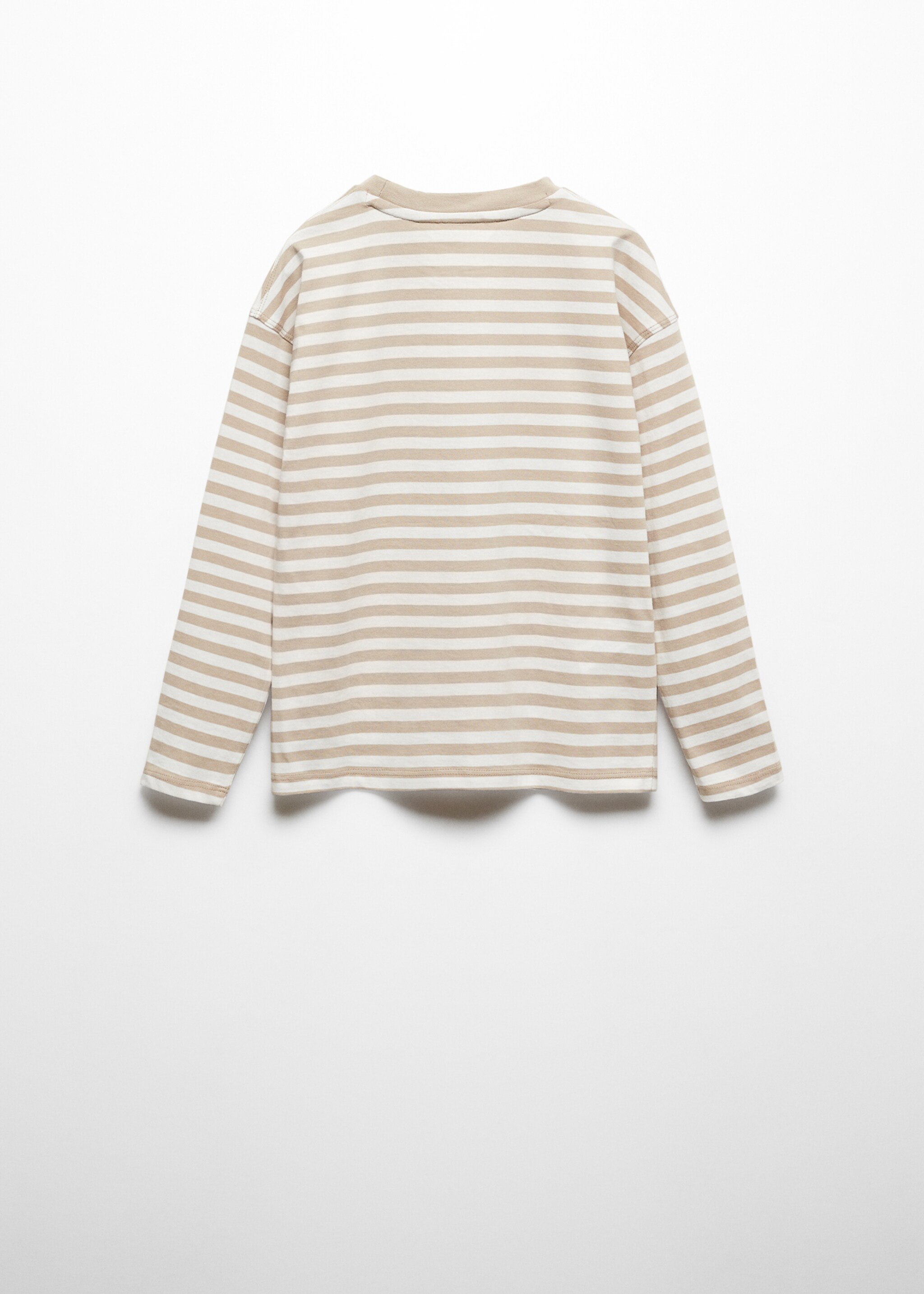 Striped long sleeves t-shirt - Reverse of the article, Light/Pastel Grey. Ref: 67030653-00.