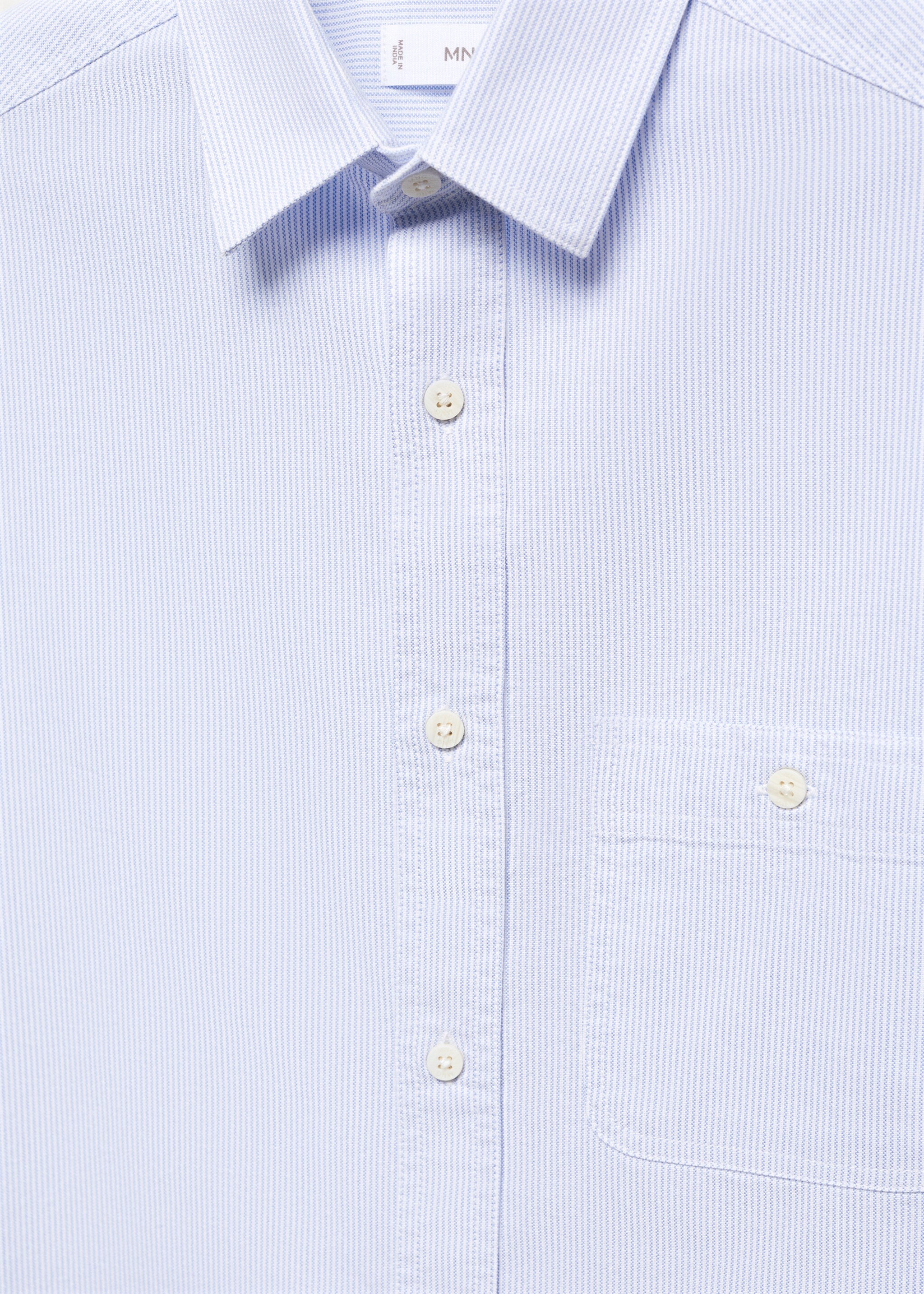 Oxford cotton shirt - Details of the article 8, Blue. Ref: 67030655-00.