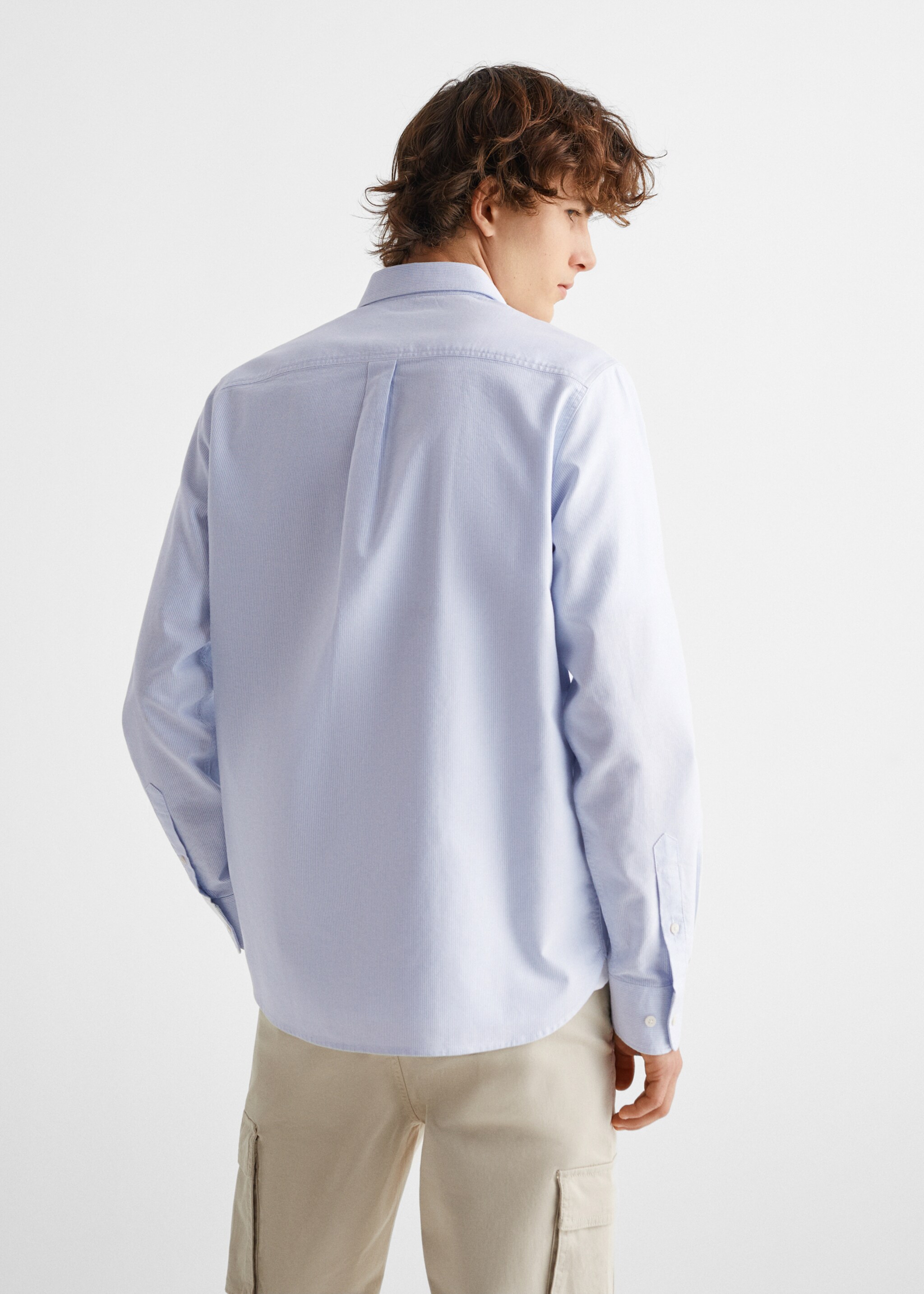 Oxford cotton shirt - Reverse of the article, Blue. Ref: 67030655-00.