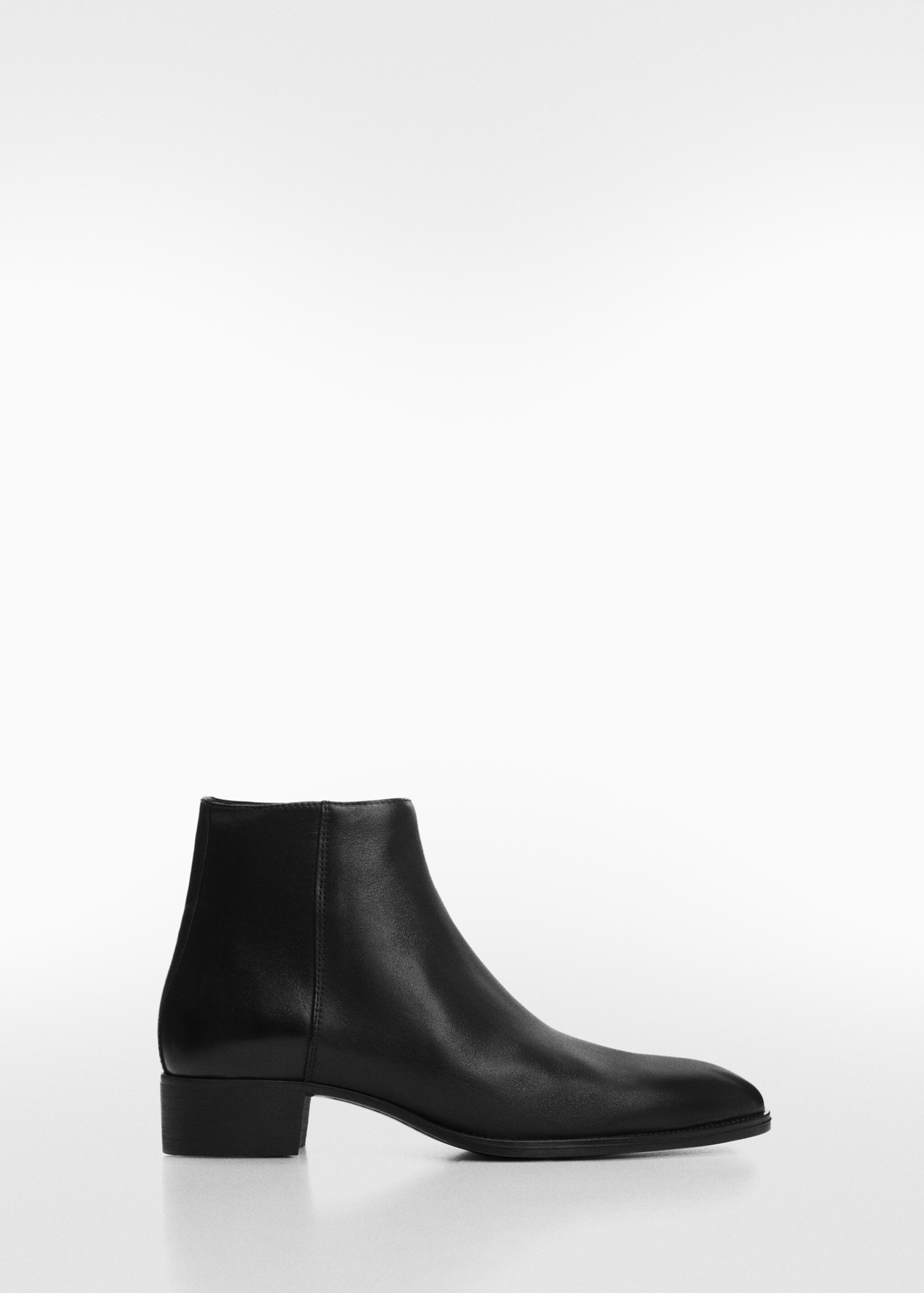 Bottines cuir à talon - Article sans modèle, Noir. Ref: 67030656-00.