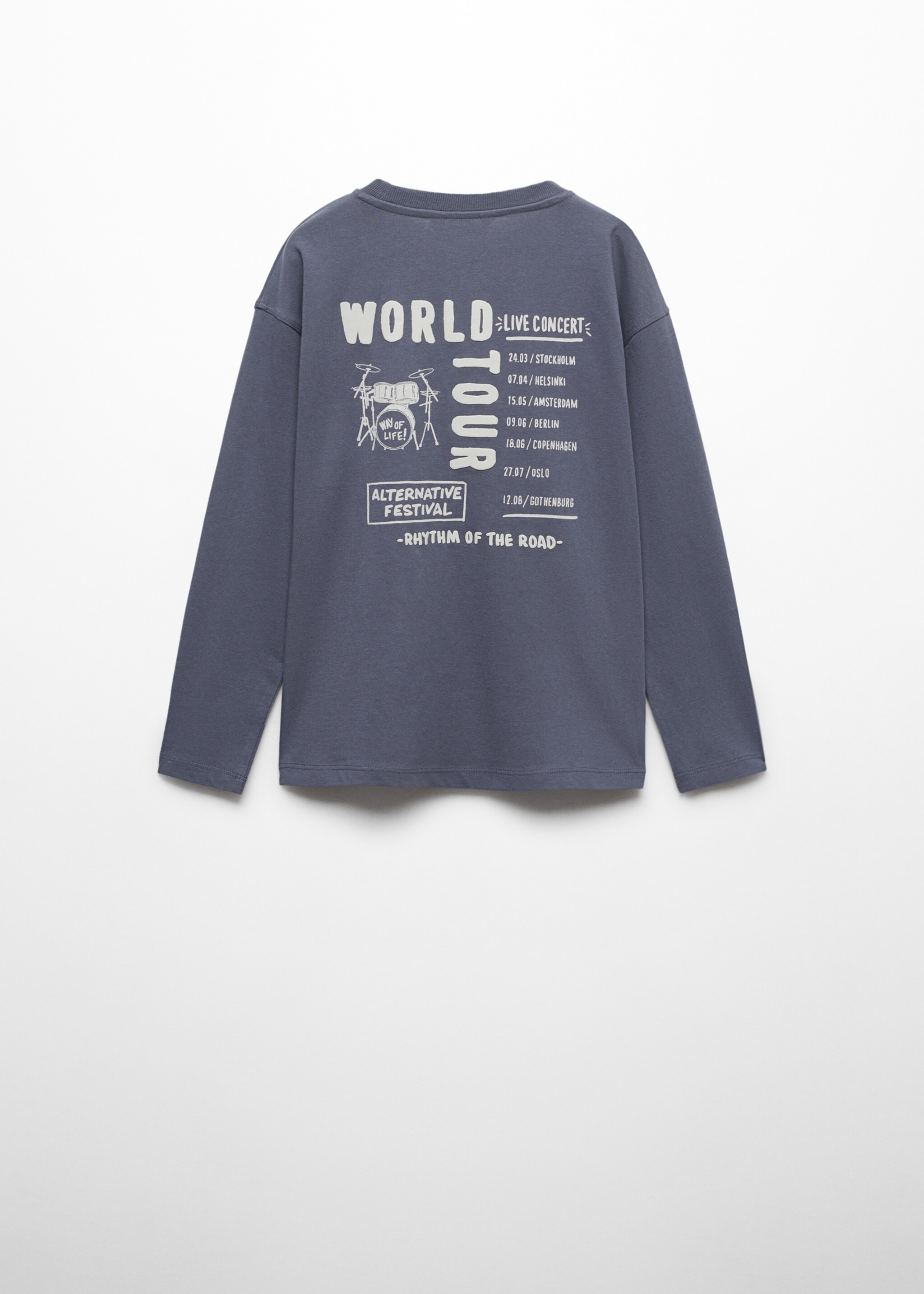Tryckt text t-shirt - Artikelns baksida