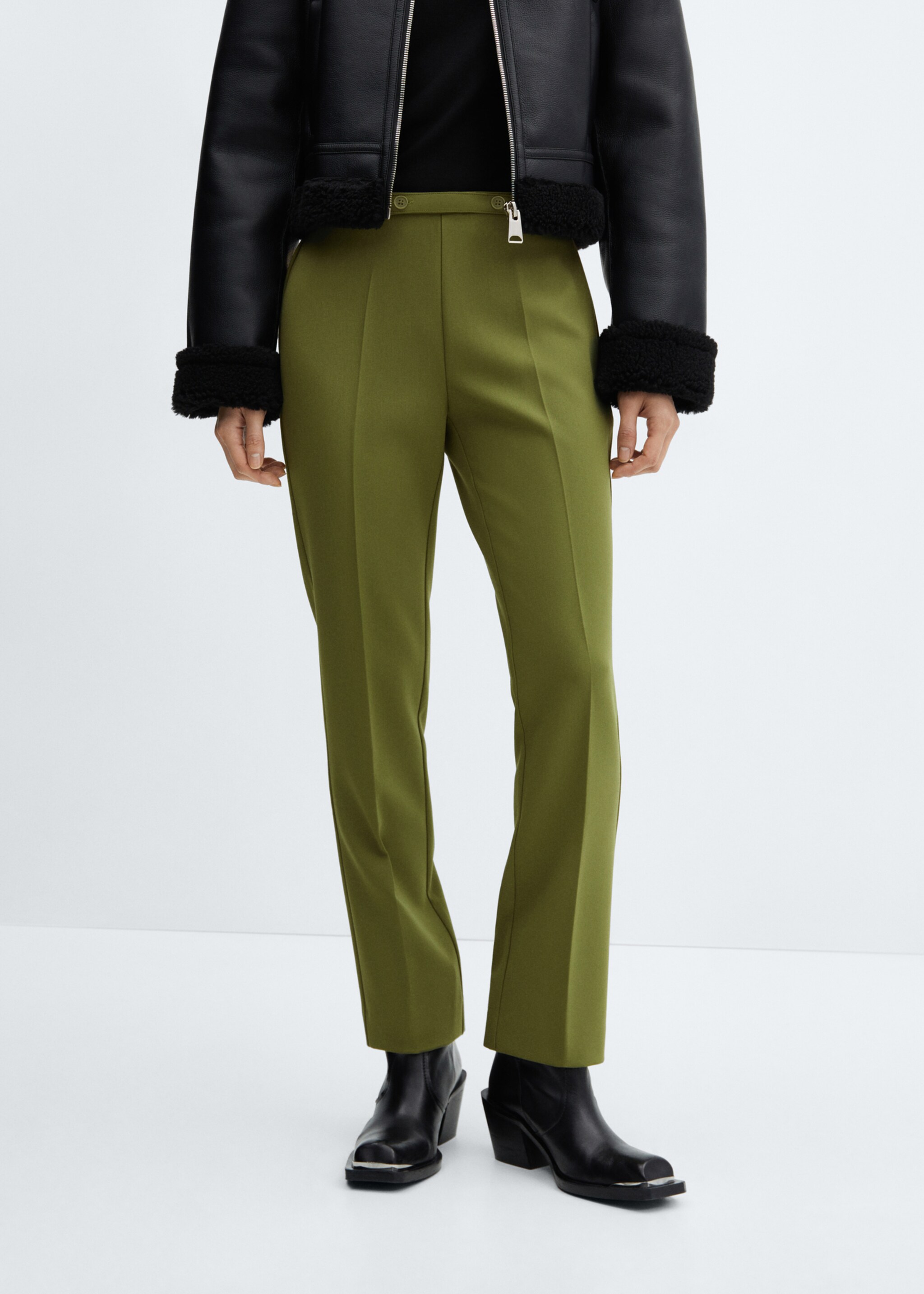 Belt straight-fit trousers - Medium plane