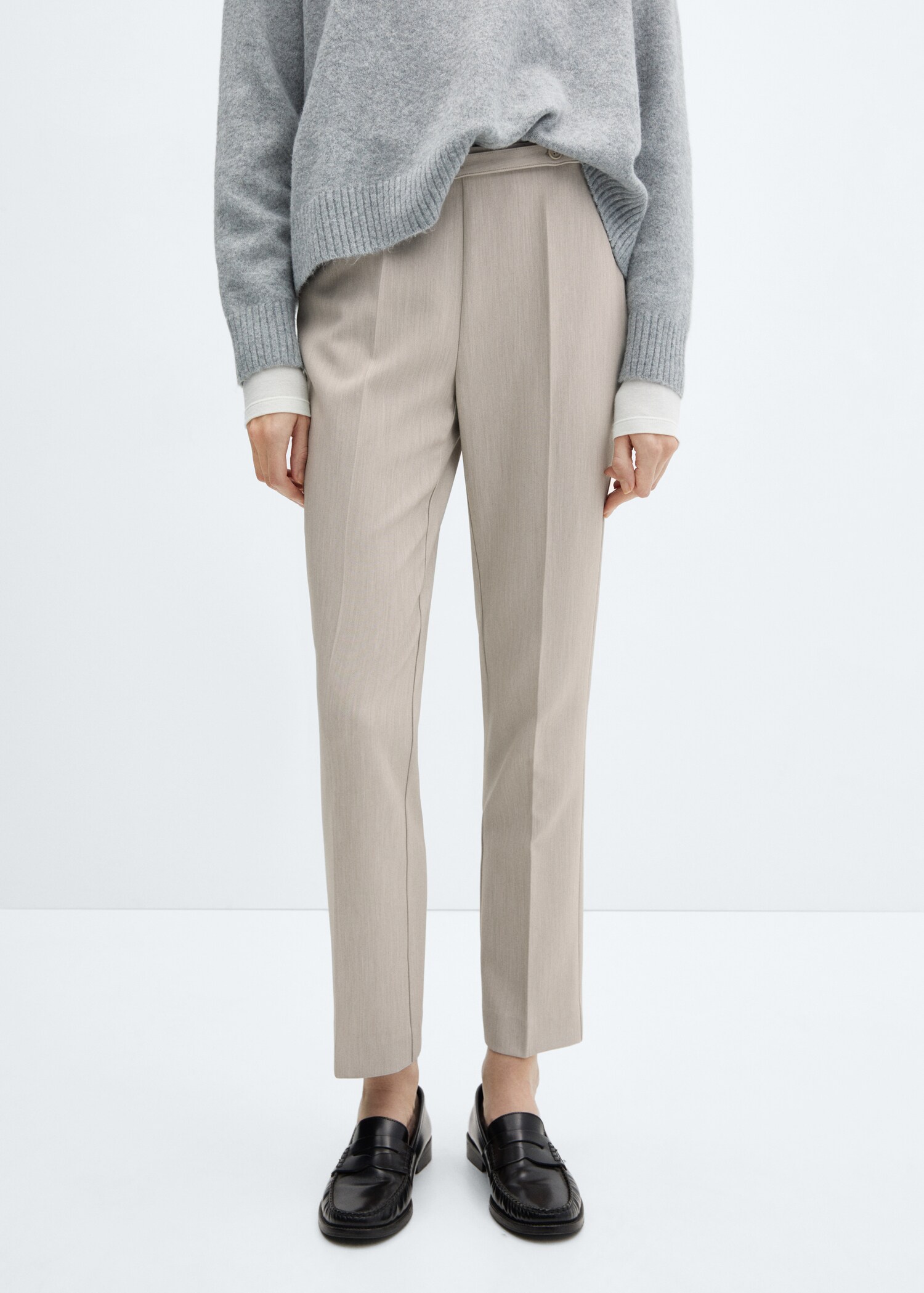 Belt straight-fit trousers - Medium plane