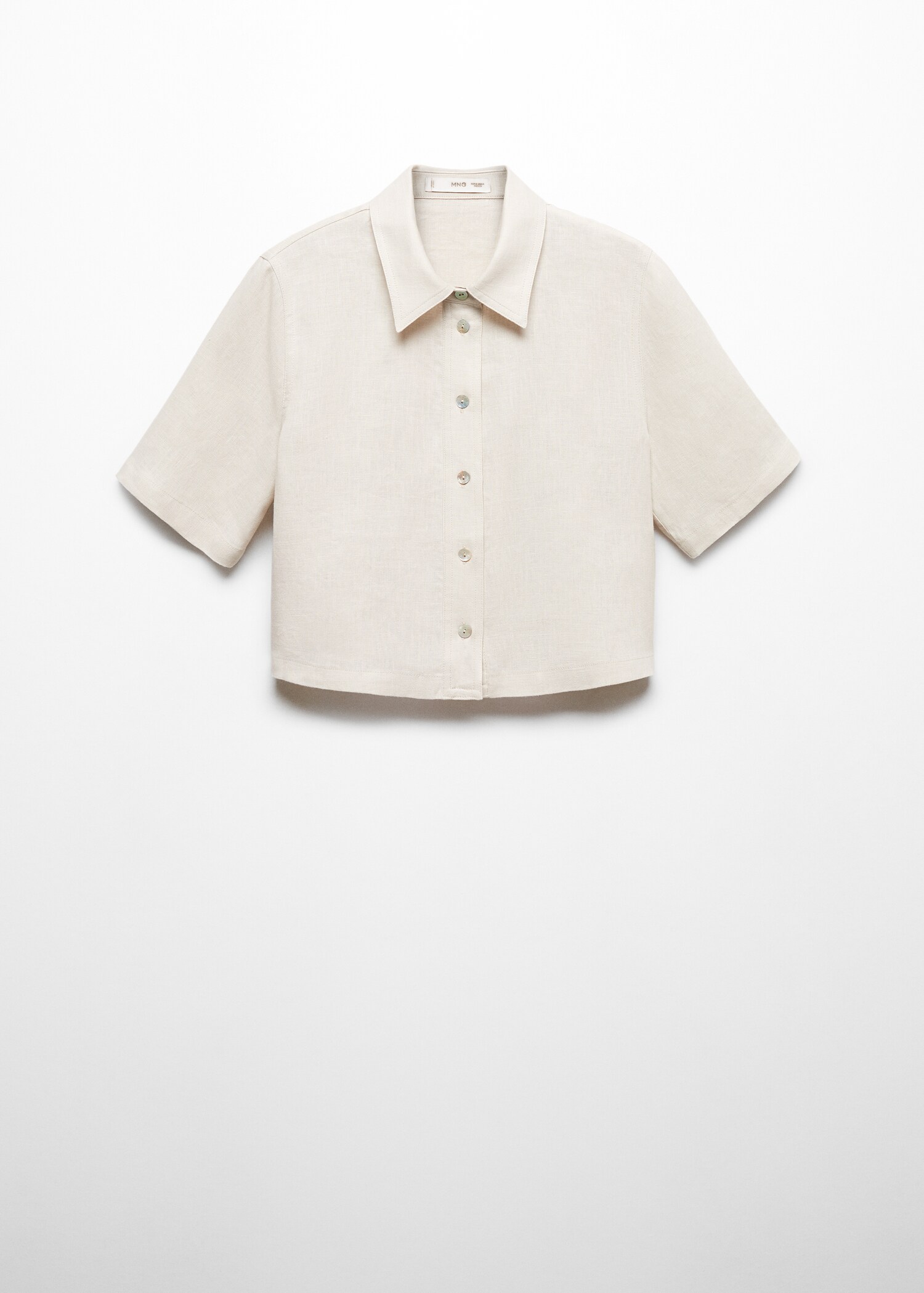 Linen-blend short-sleeve shirt - Article without model