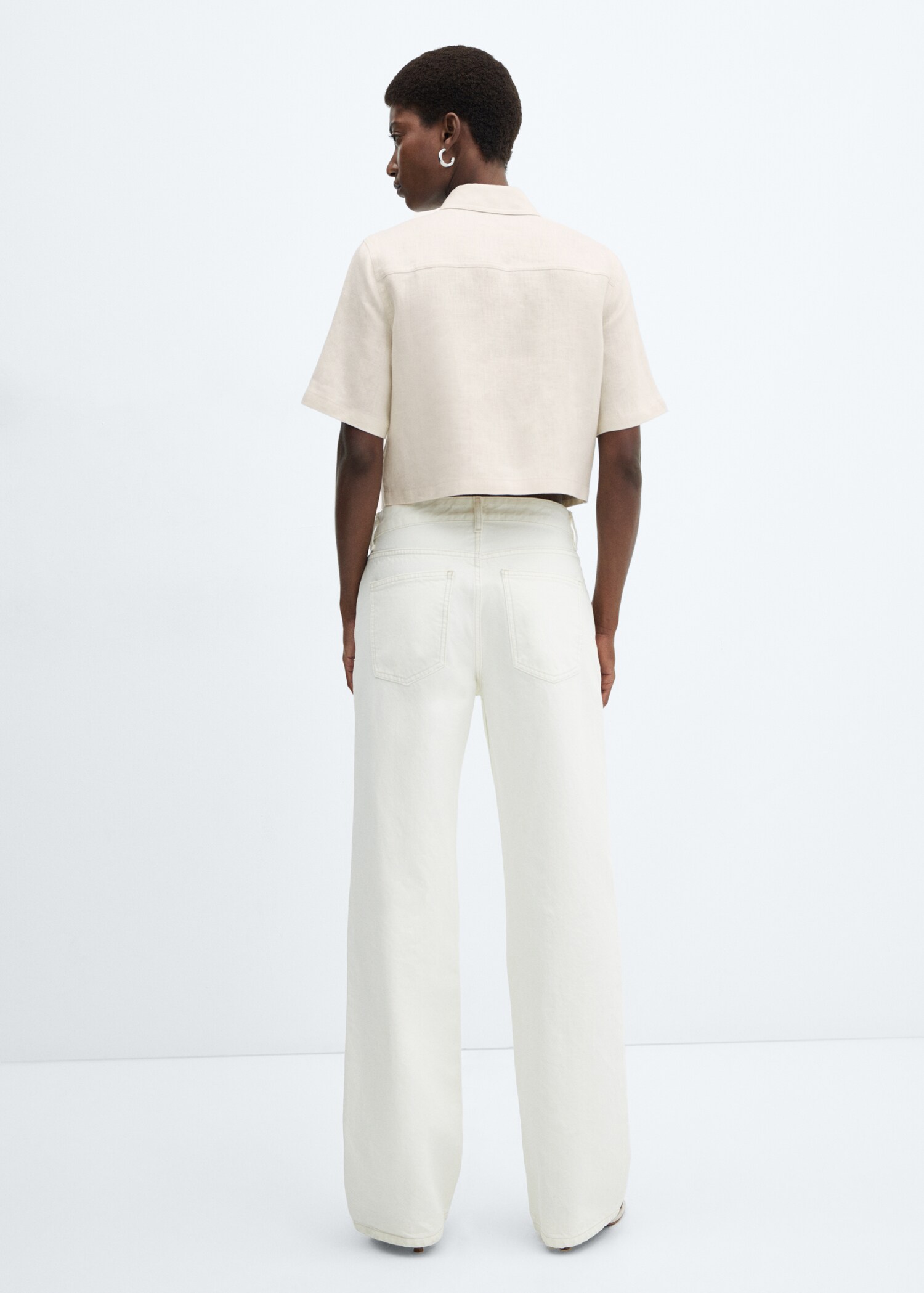 Linen-blend short-sleeve shirt - Reverse of the article