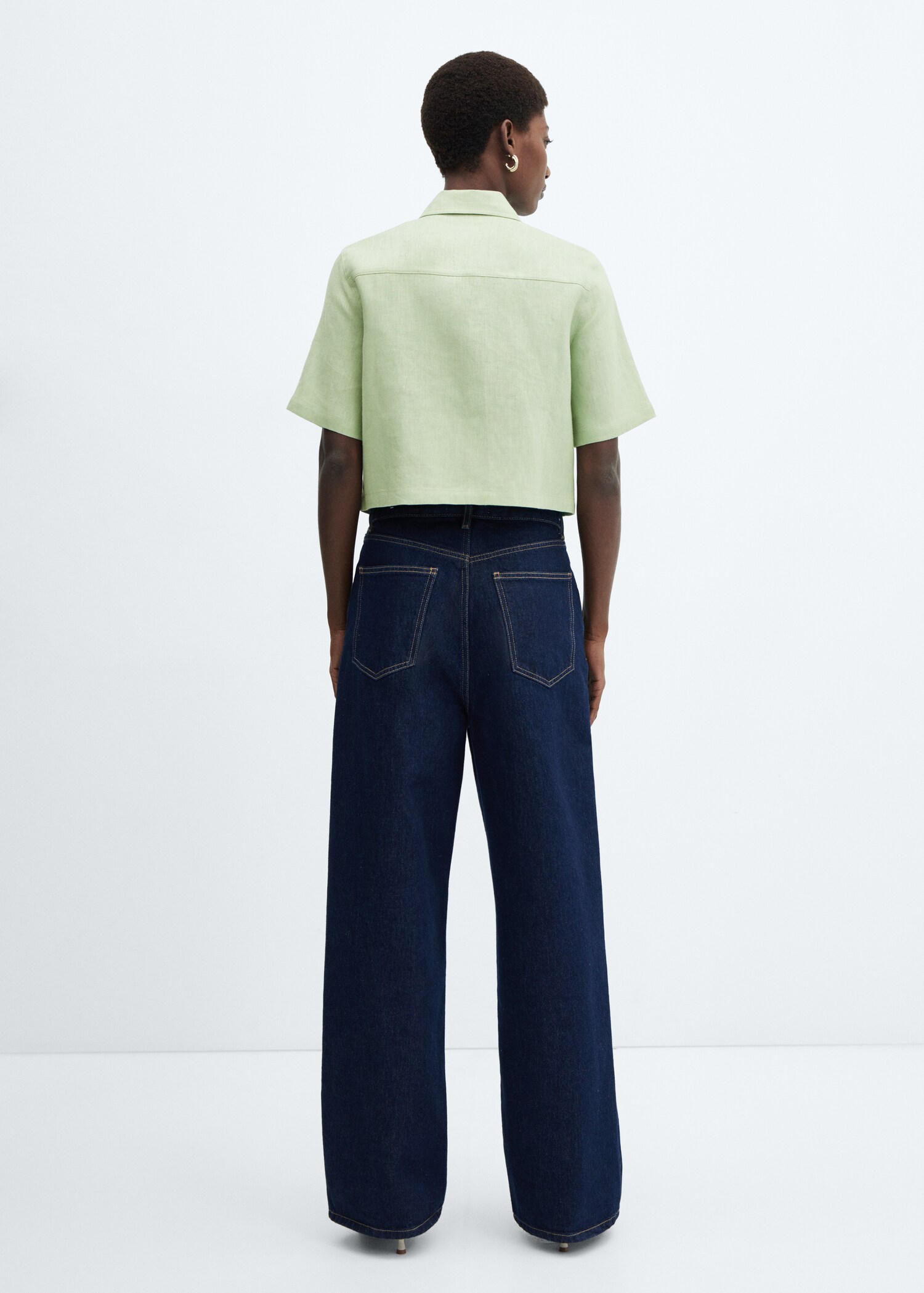 Linen-blend short-sleeve shirt - Reverse of the article