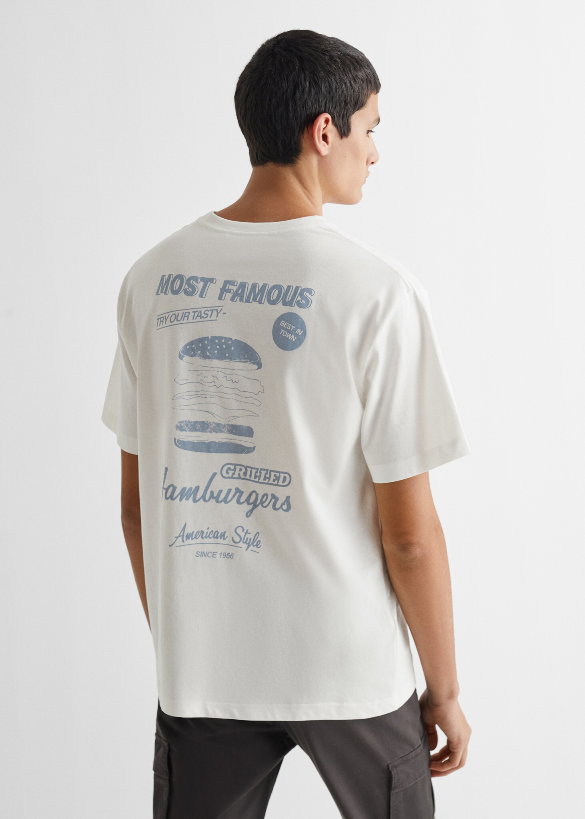 Message cotton T-shirt - Reverse of the article, Off White. Ref: 67032915-00.