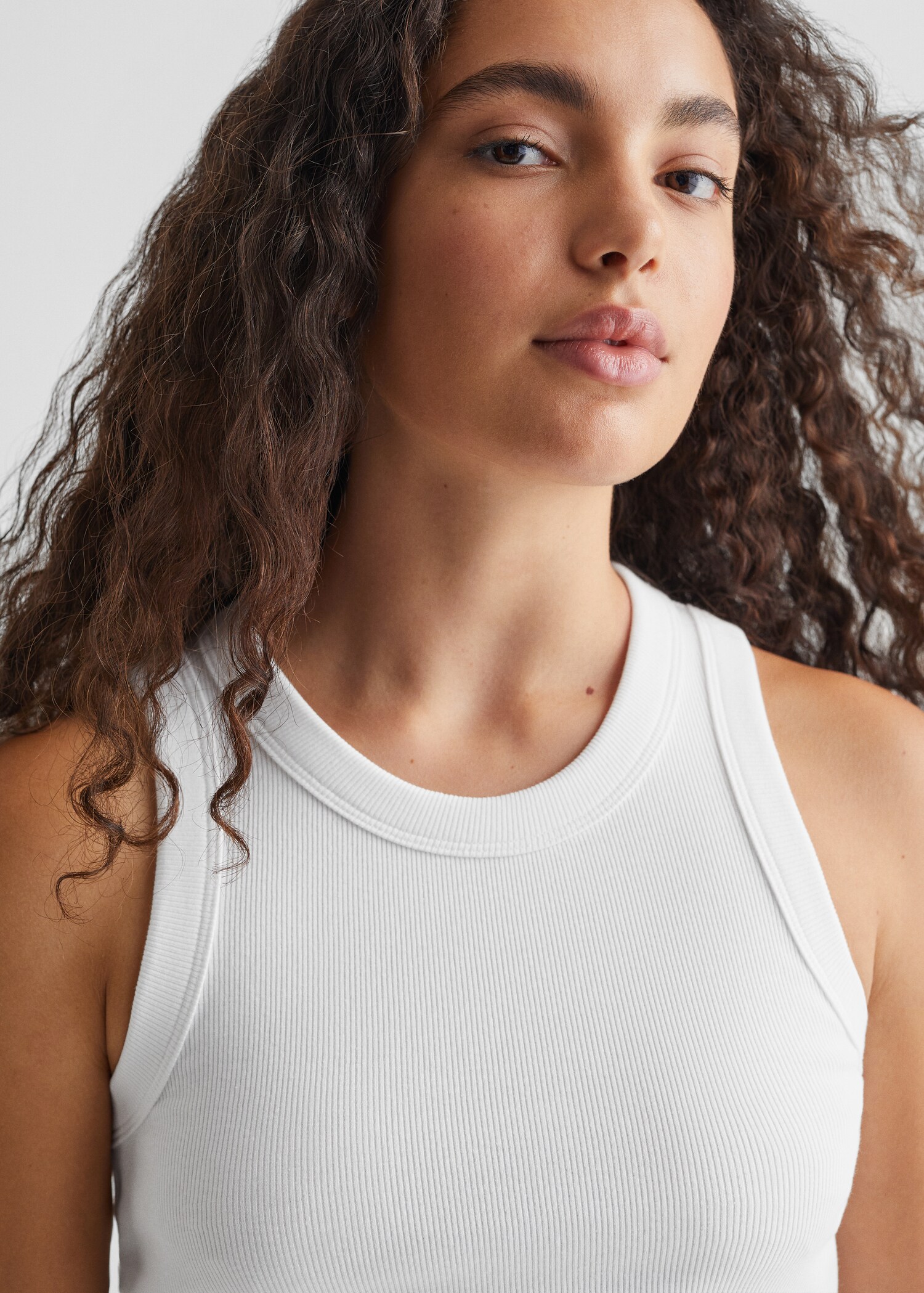 Ribbed cotton-blend top - Details of the article 1