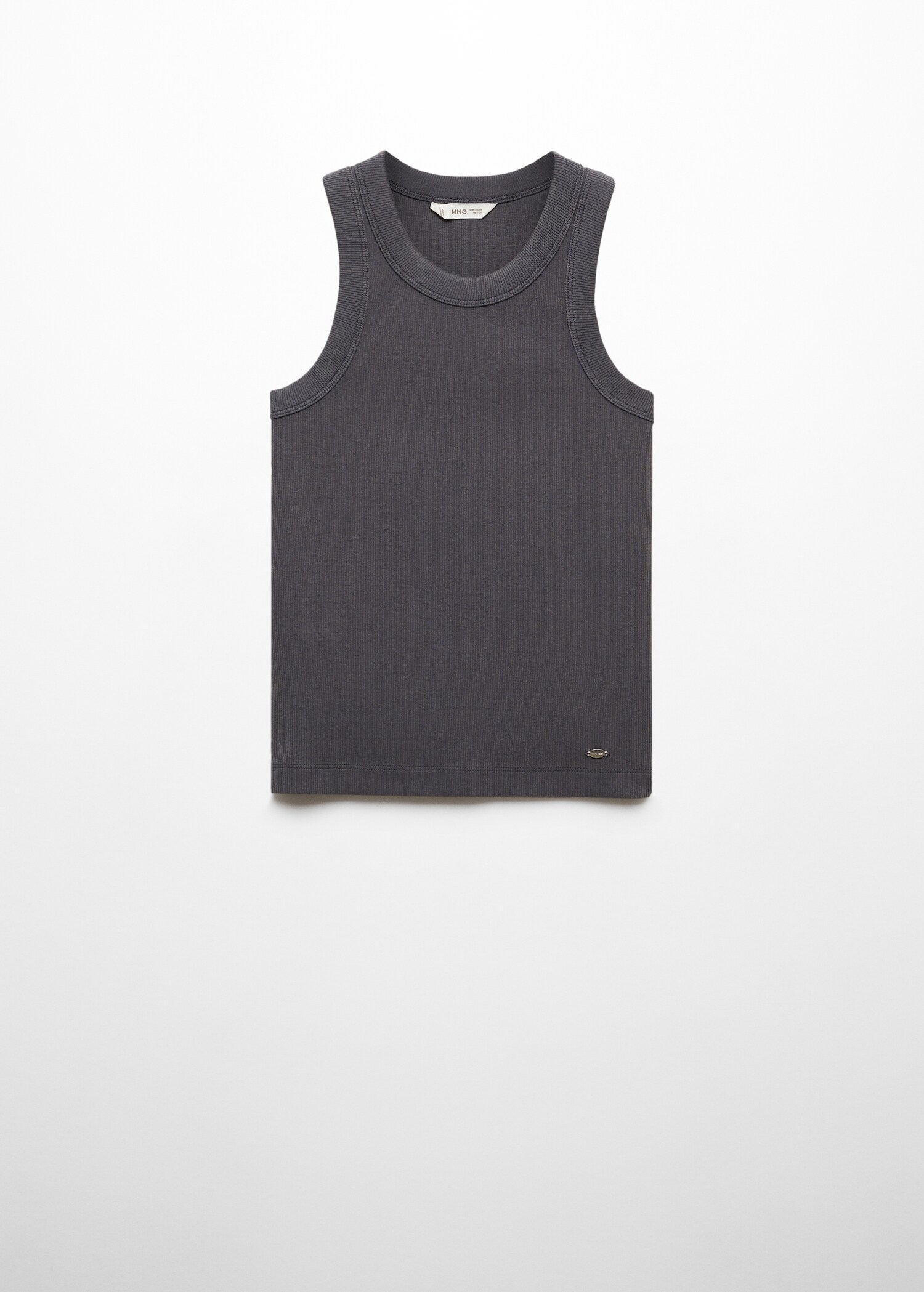 Ribbed cotton-blend top - Article without model