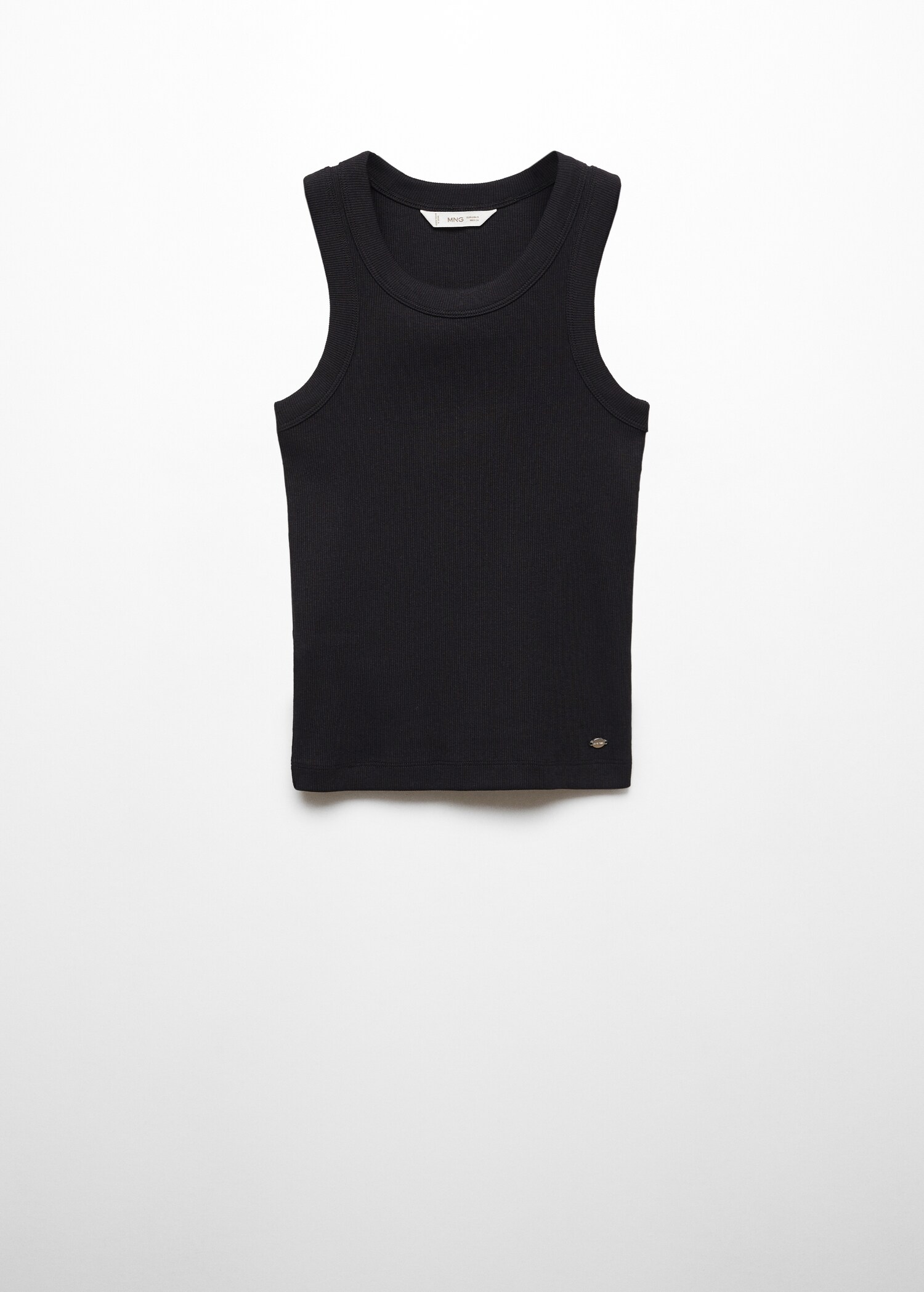 Ribbed cotton-blend top - Article without model