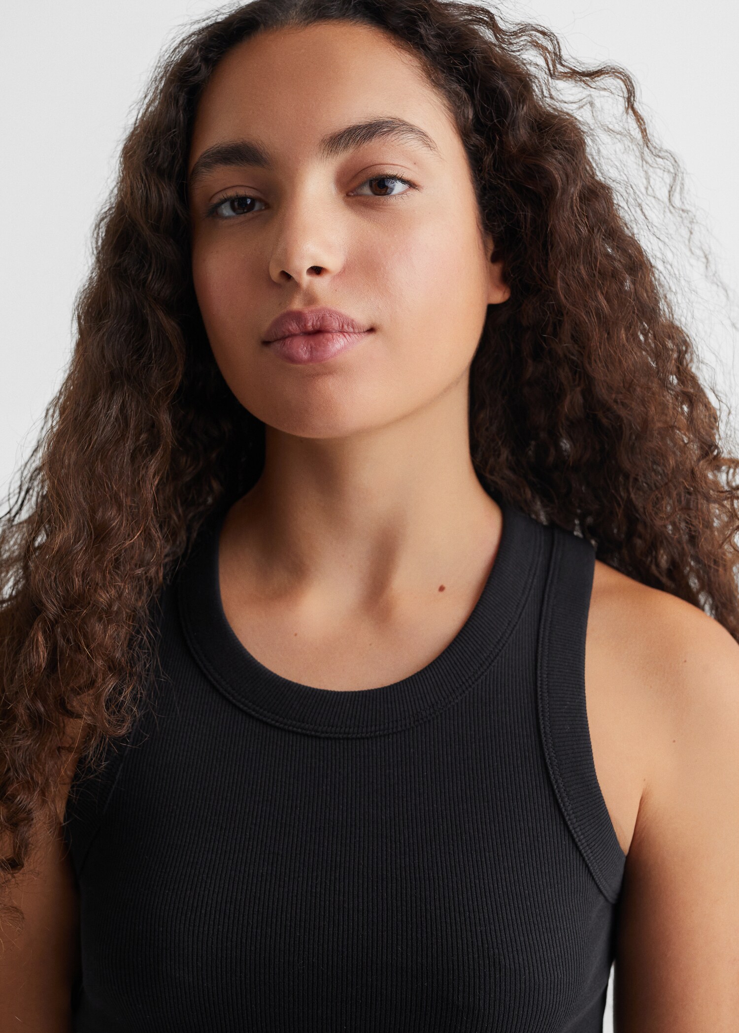 Ribbed cotton-blend top - Details of the article 1
