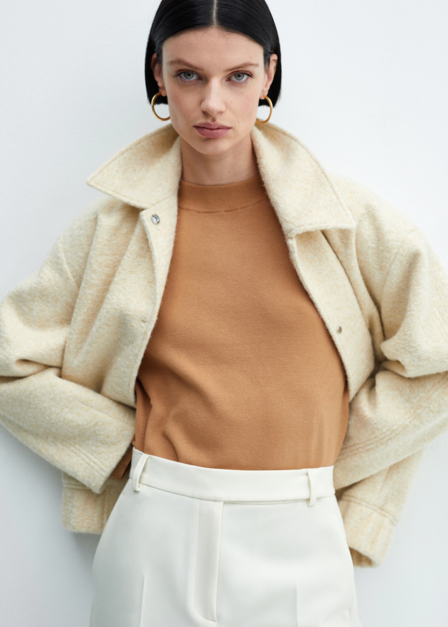 Camisola de malha com gola redonda - Plano médio
