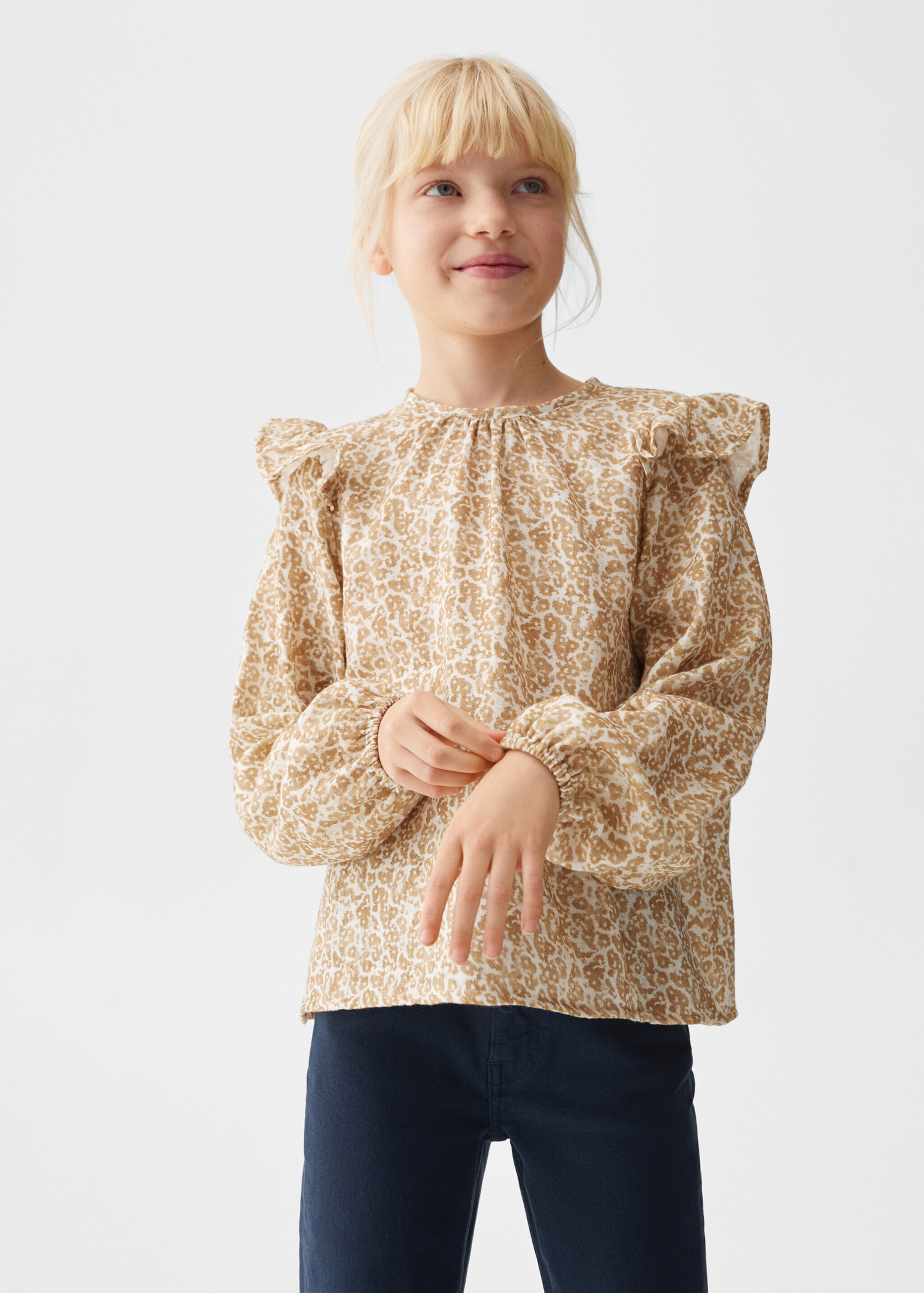 Blusa estampada volantes - Plano medio