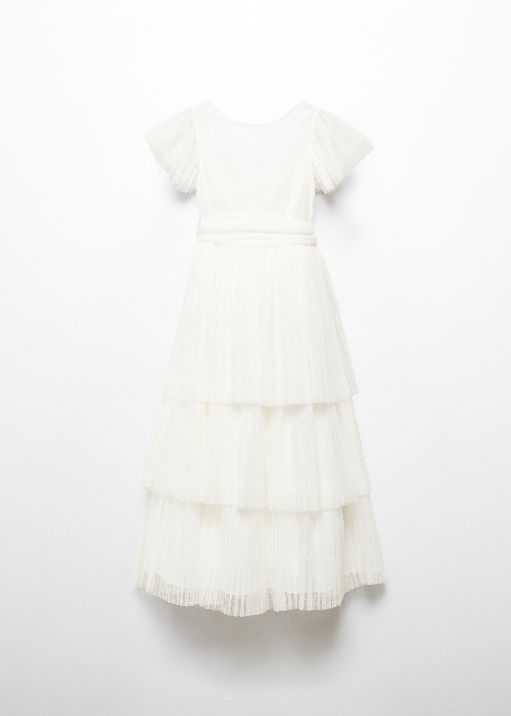 Ruffled tulle dress - Article without model, White. Ref: 67033697-00.