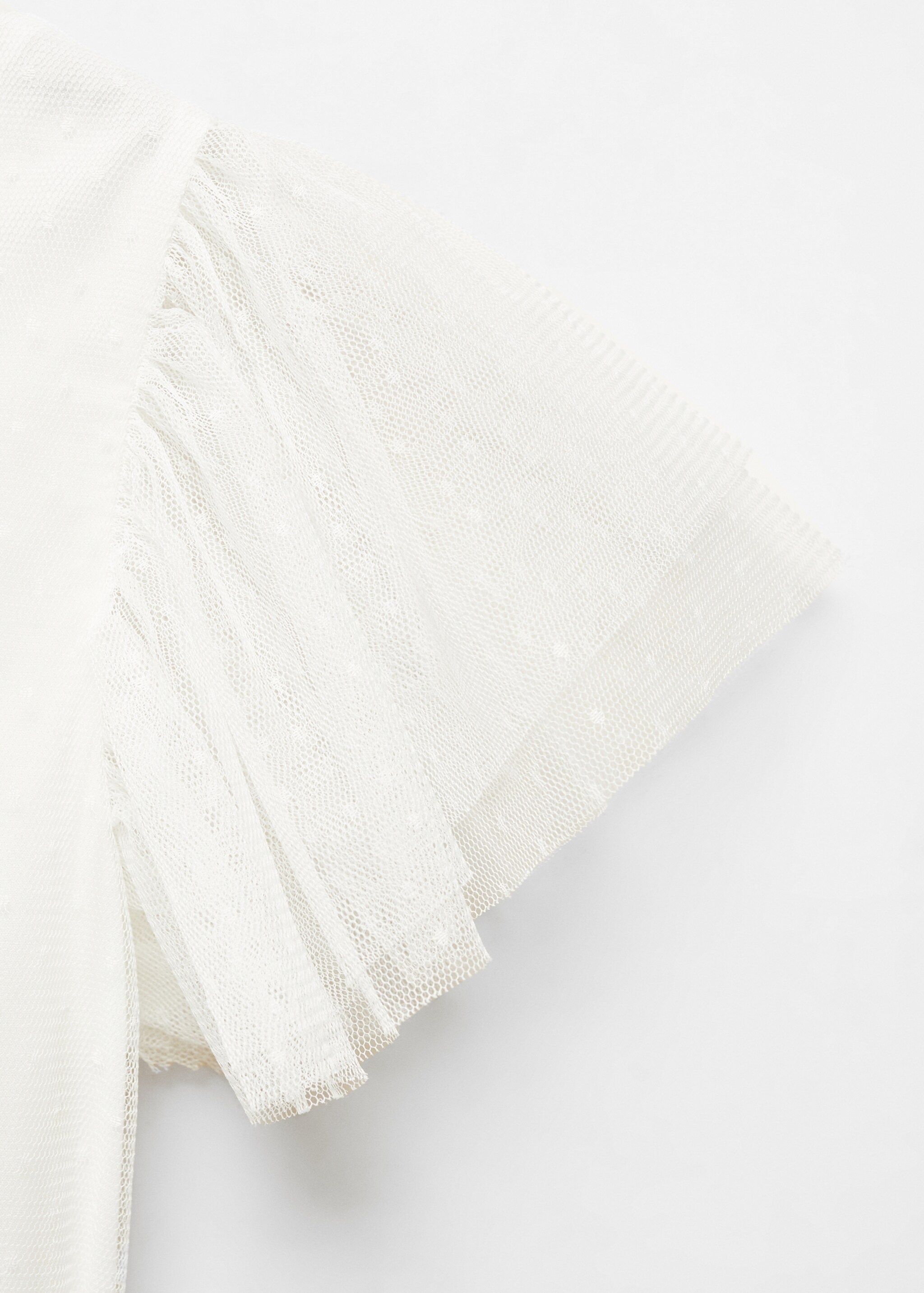 Ruffled tulle dress - Details of the article 8, White. Ref: 67033697-00.